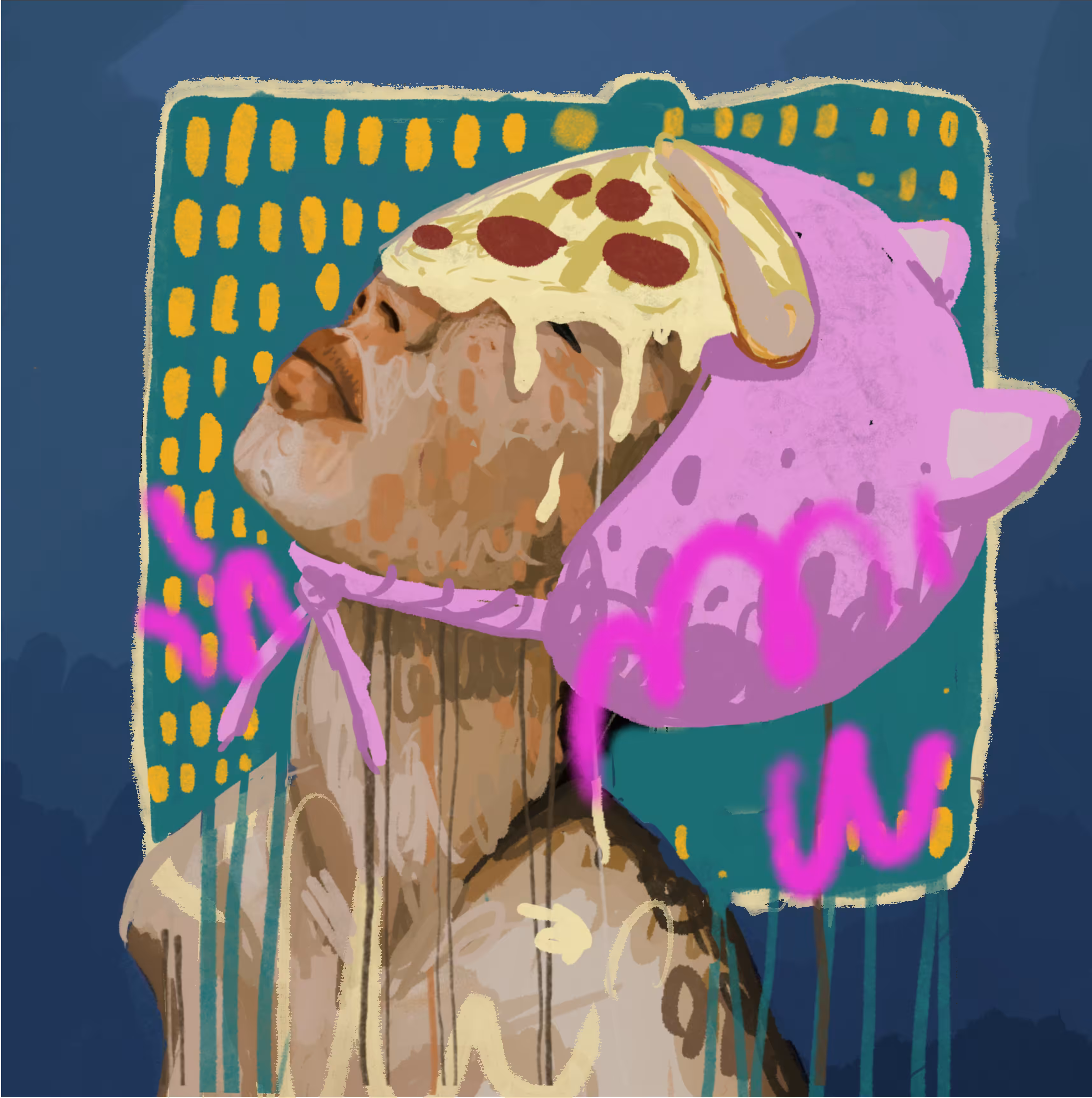 Pizza on my face
