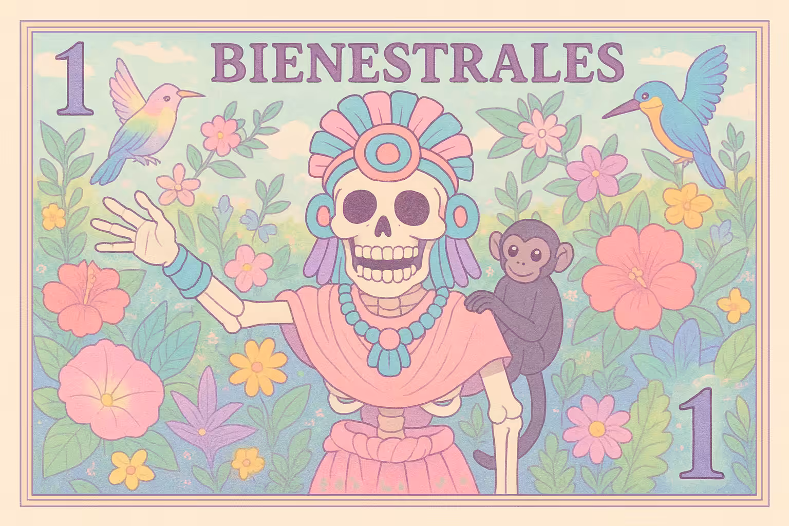 Bienestrales: Mexican Art Money: Bienestrales Mexican Art Money 1 Peso