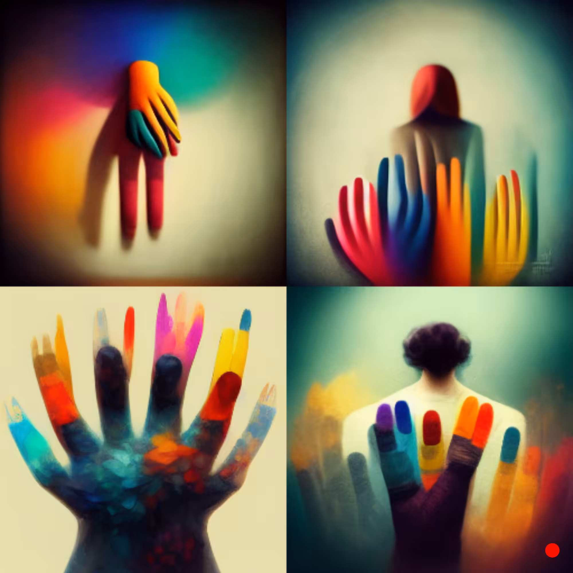Study No. 4: Person with many colorful hands