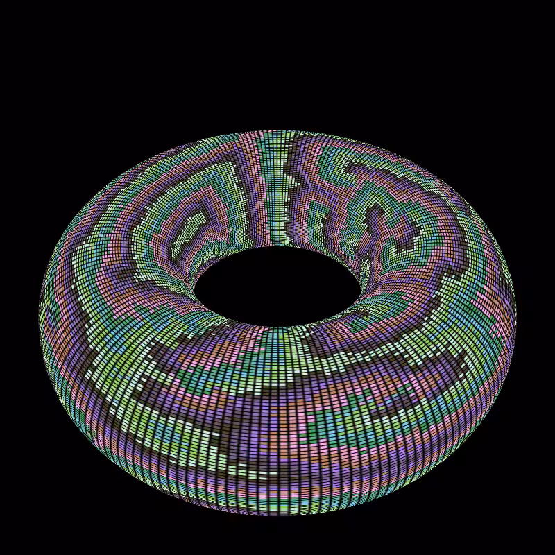 Reaction Diffusion on a Torus #17