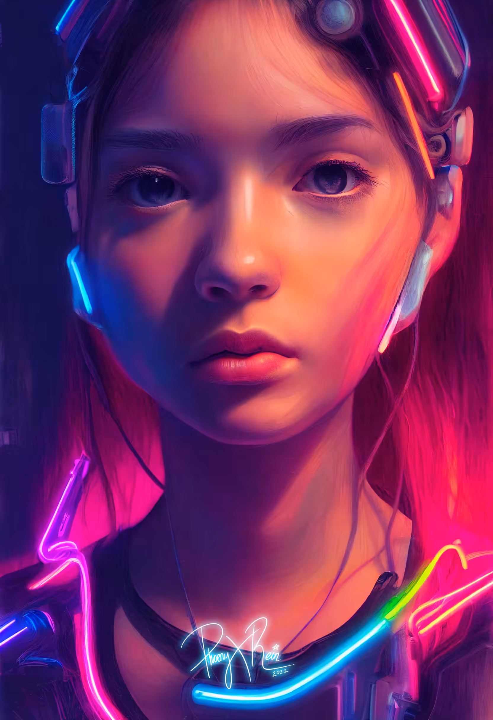 Cyber Neon Girl #2