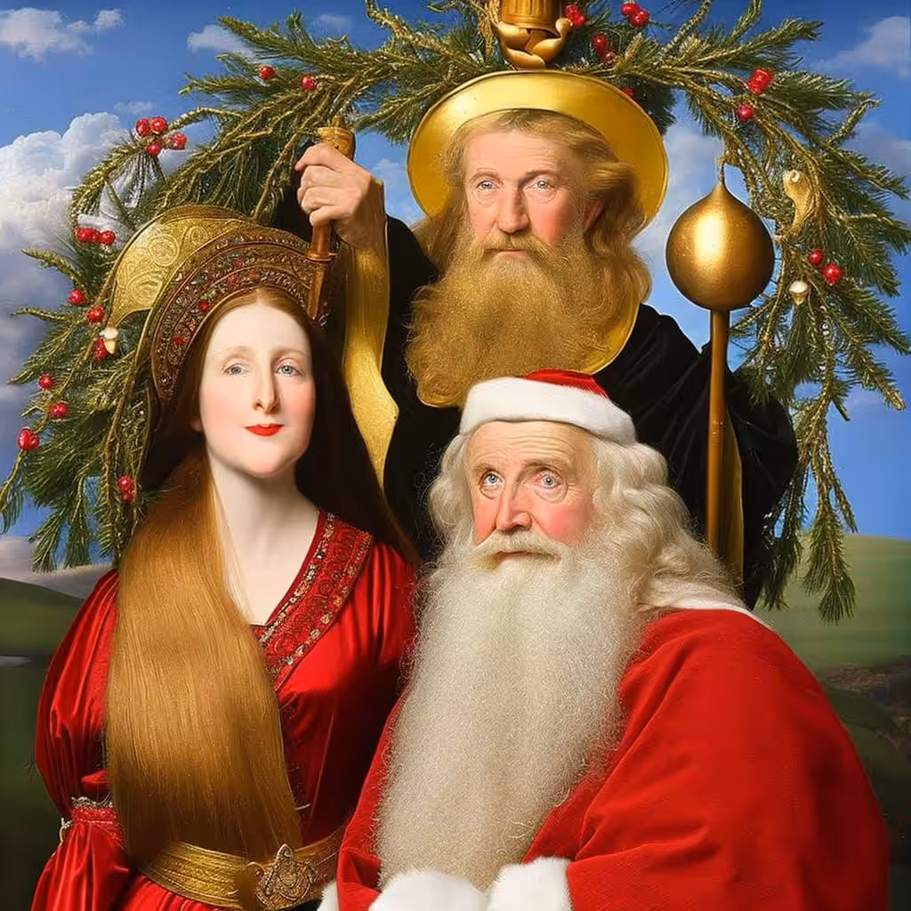 Mrs & Mr Claus with Saint Nicholas | Pre-Raffaello | Tkn. №15 | CC BY-SA