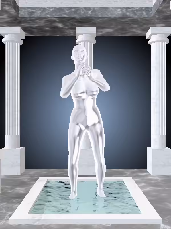 HeavenComputer: The Cheering Silver Chrome Woman #2383