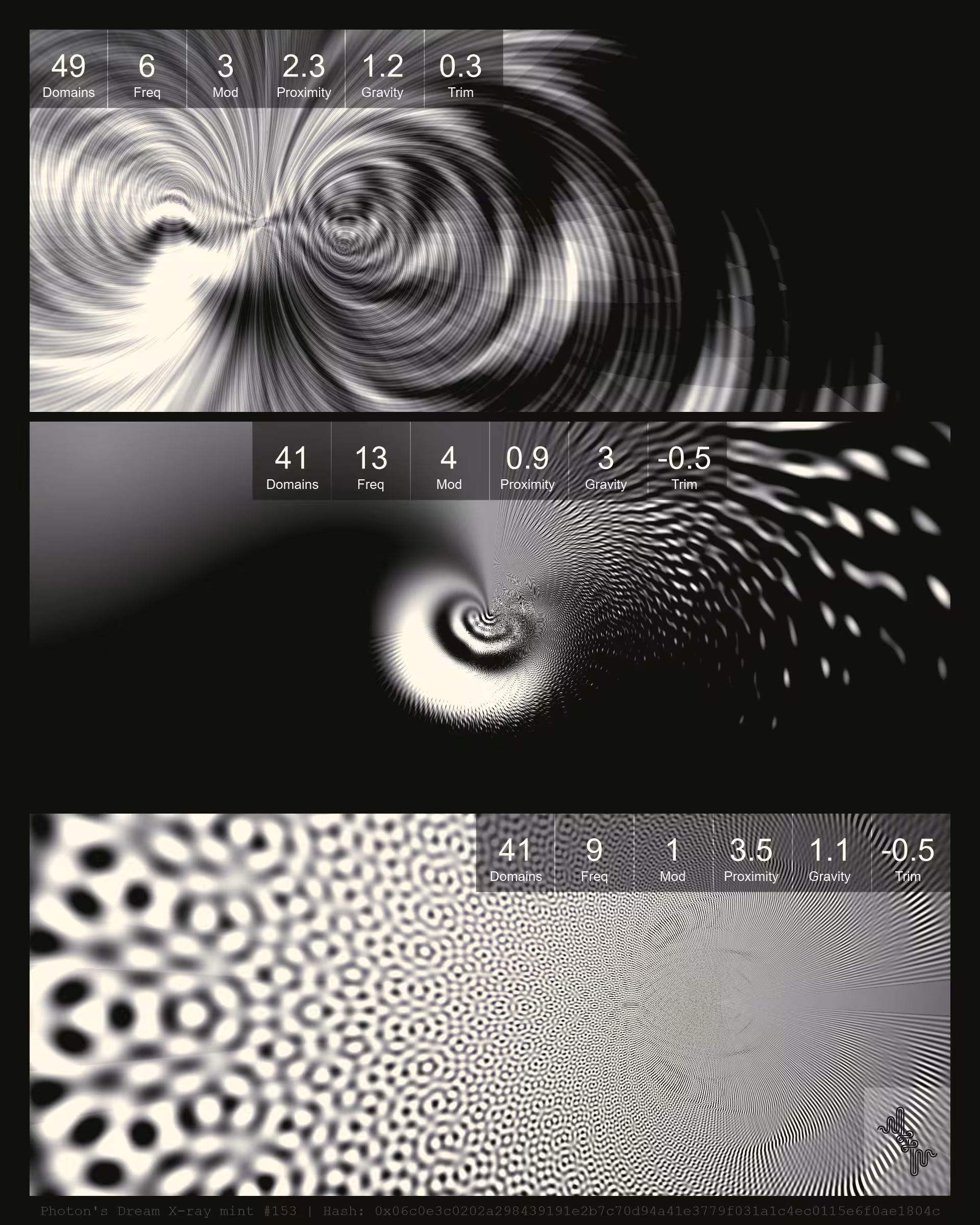 Photon's Dream X-rays by Harvey Rayner: Photon's Dream X-ray mint#153