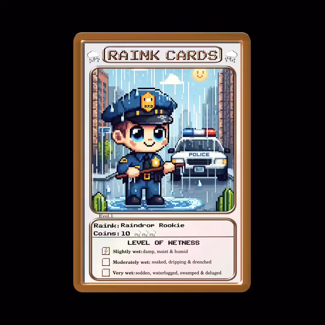 ℝ𝕒𝕚𝜼𝕜 ℂ𝕒𝕣𝕕𝕤 ℕ𝔽𝕋 ℂ𝕝𝕦𝕓™: RAINDROP ROOKIE 