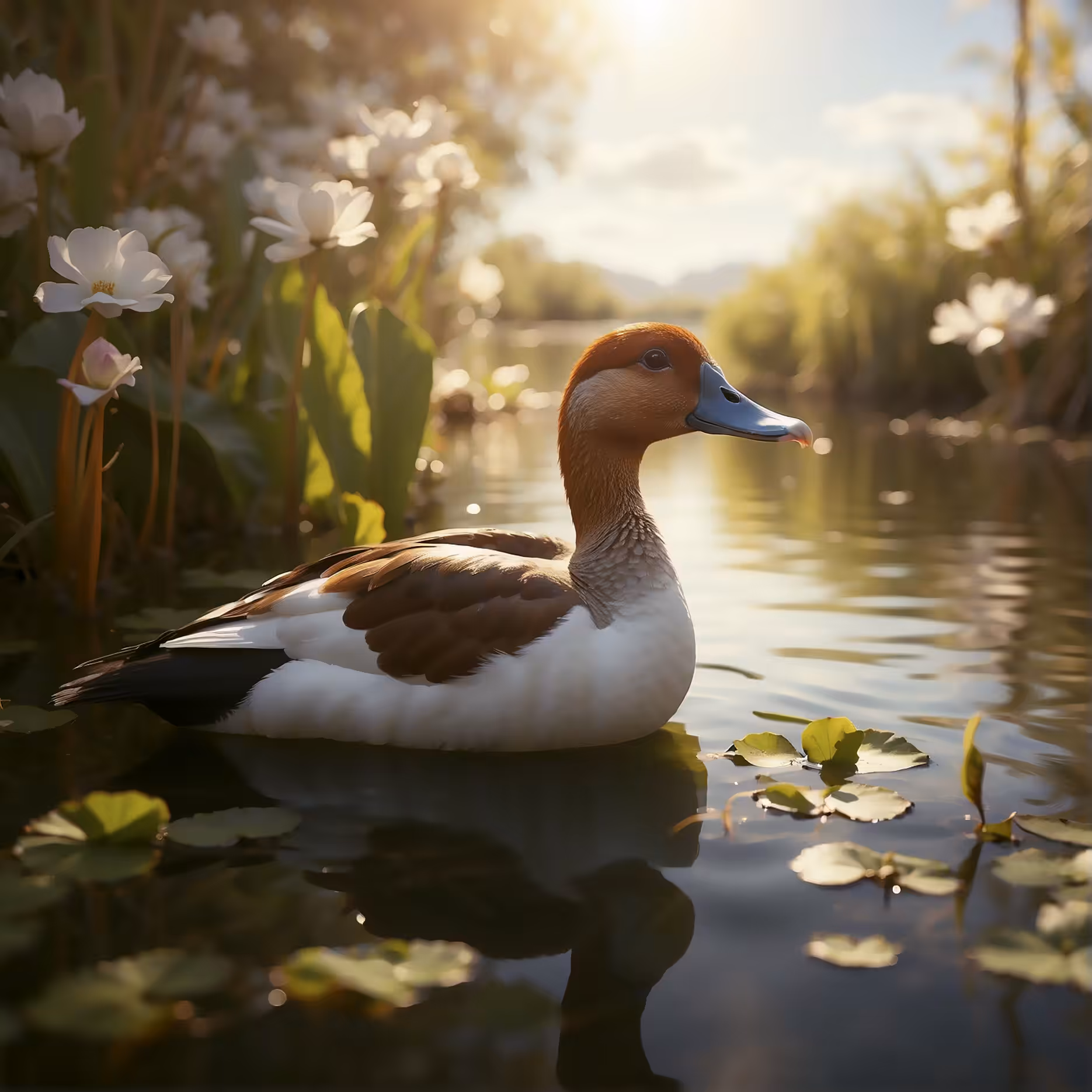 The Madagascar Pochard duck