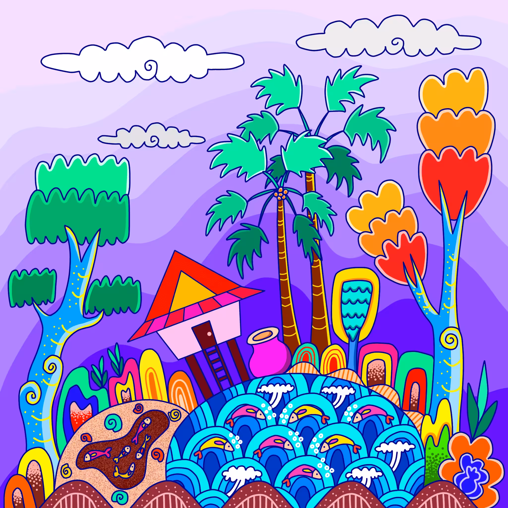 Imaginative lifestyle to lines and colorful.#61
