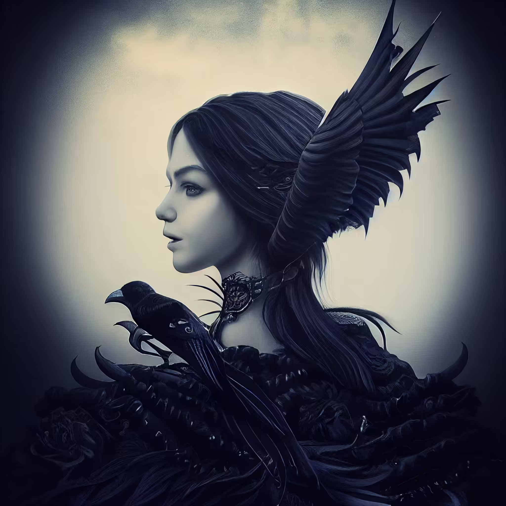 girl with crow