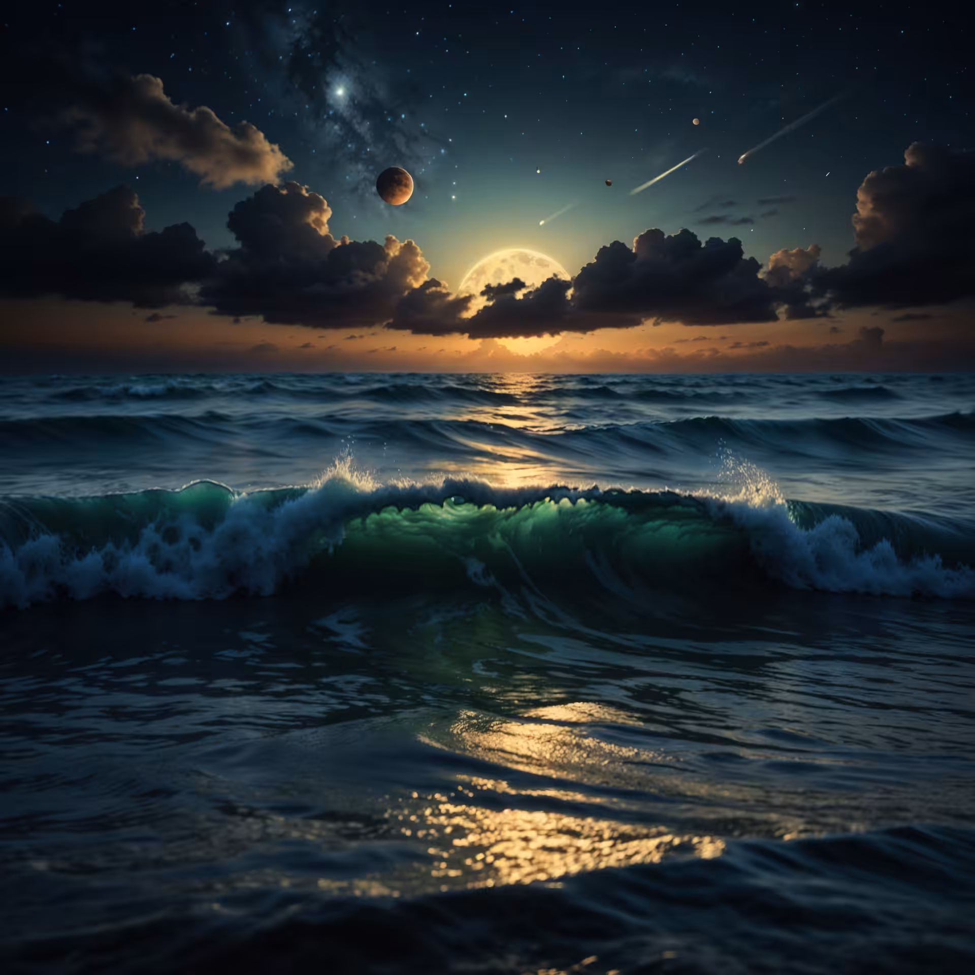 Celestial Visions: "Above the Ocean Waves"