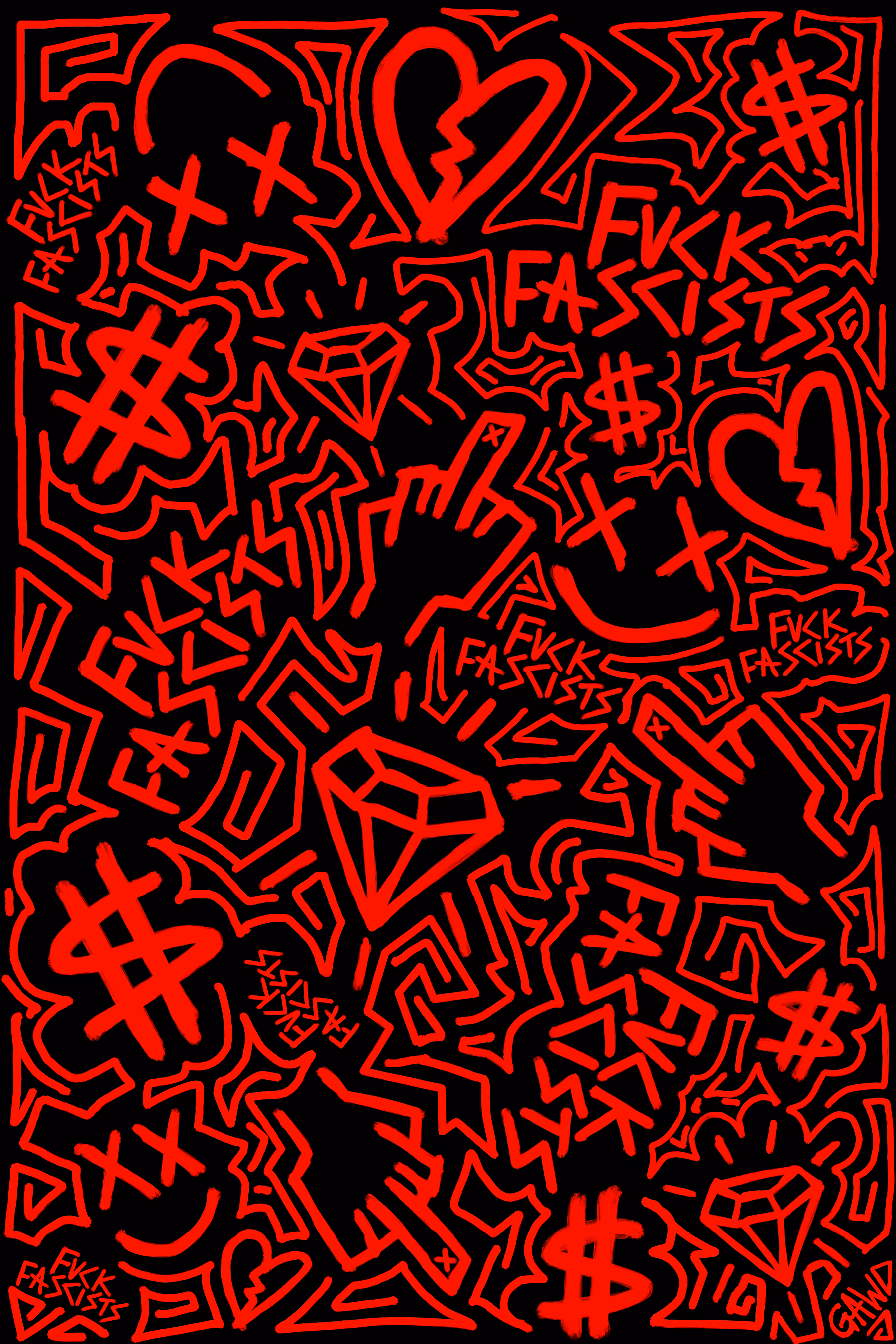 FVCK FASCISTS, ALL OVER DOODLE (0299)