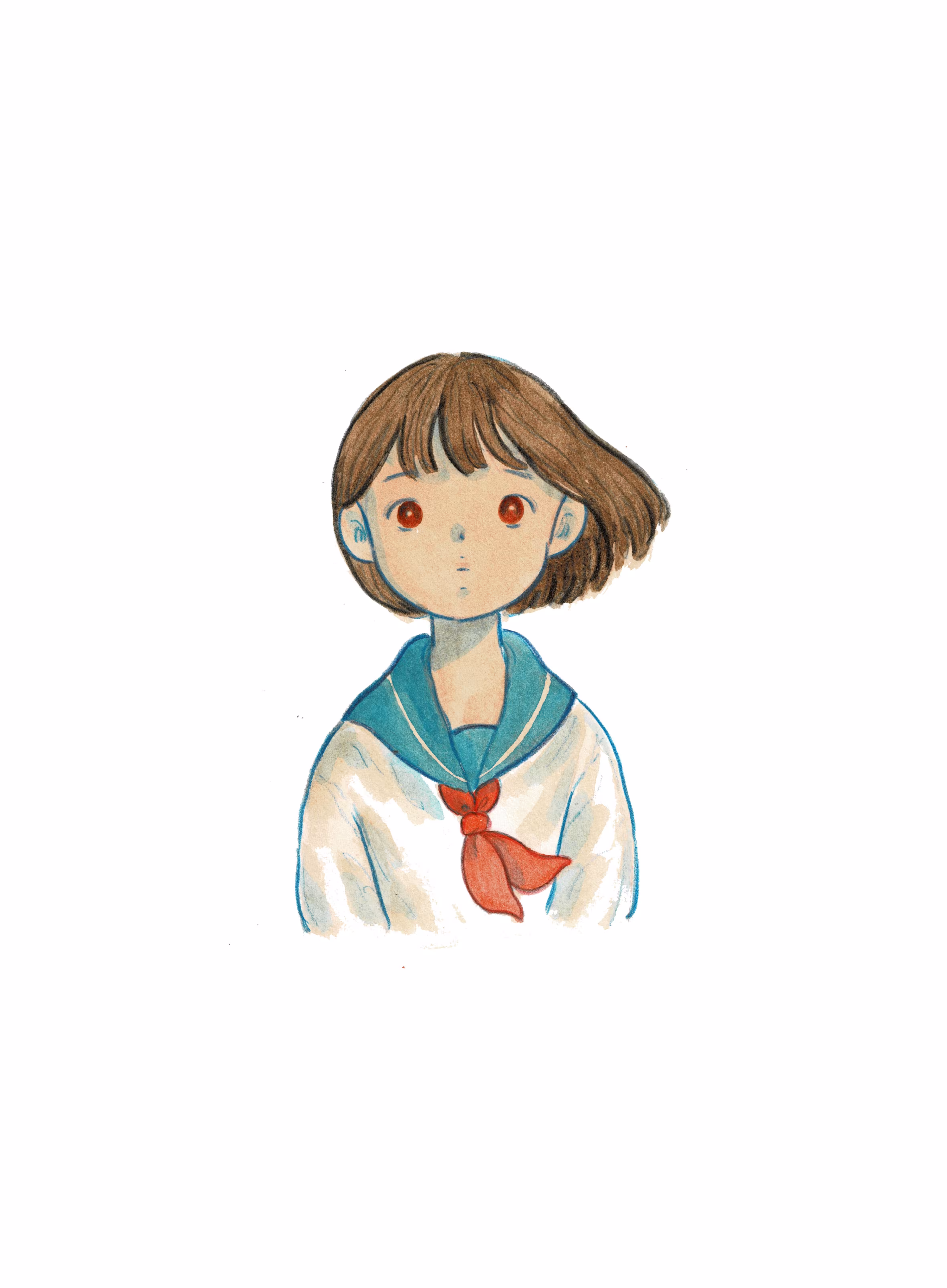 a girl with red eyes #01