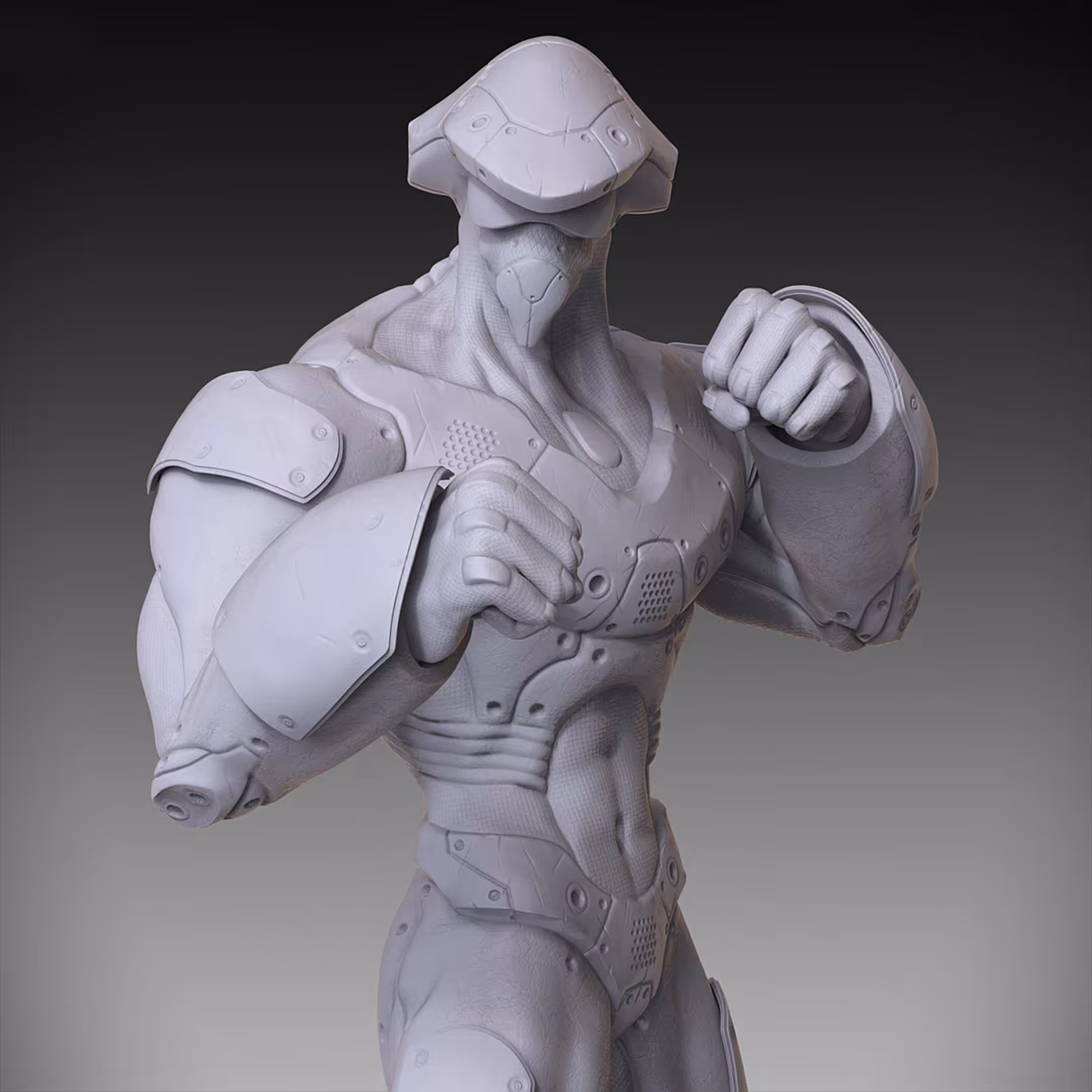 Cyber Boxer Digital Sculpture