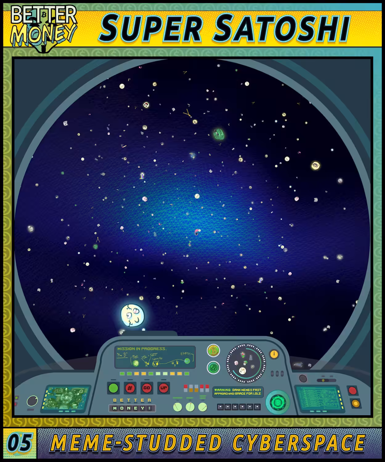 SUPER SATOSHI 05 MEME-STUDDED CYBERSPACE