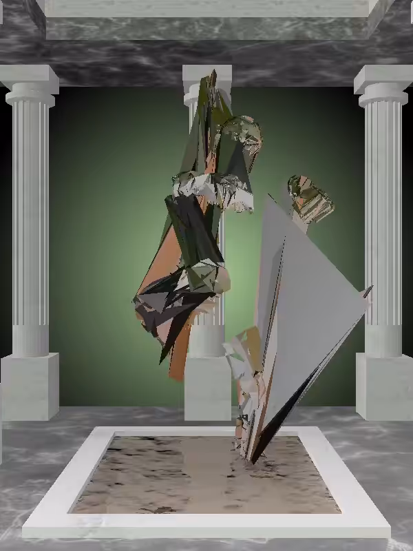 The Fragmented Undying Olive Sunset Man #4737