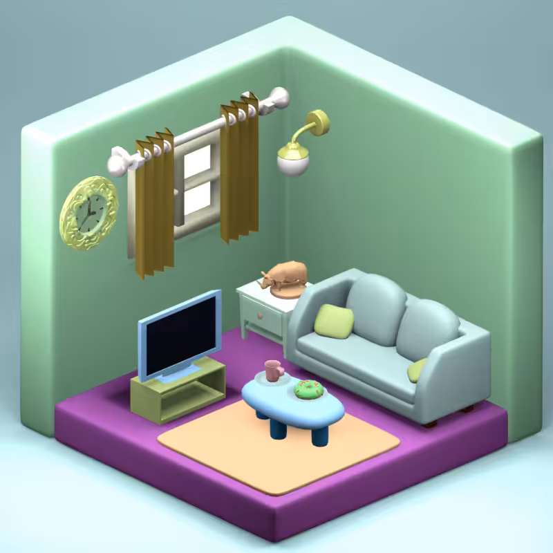 3D Fantasy Living room #12