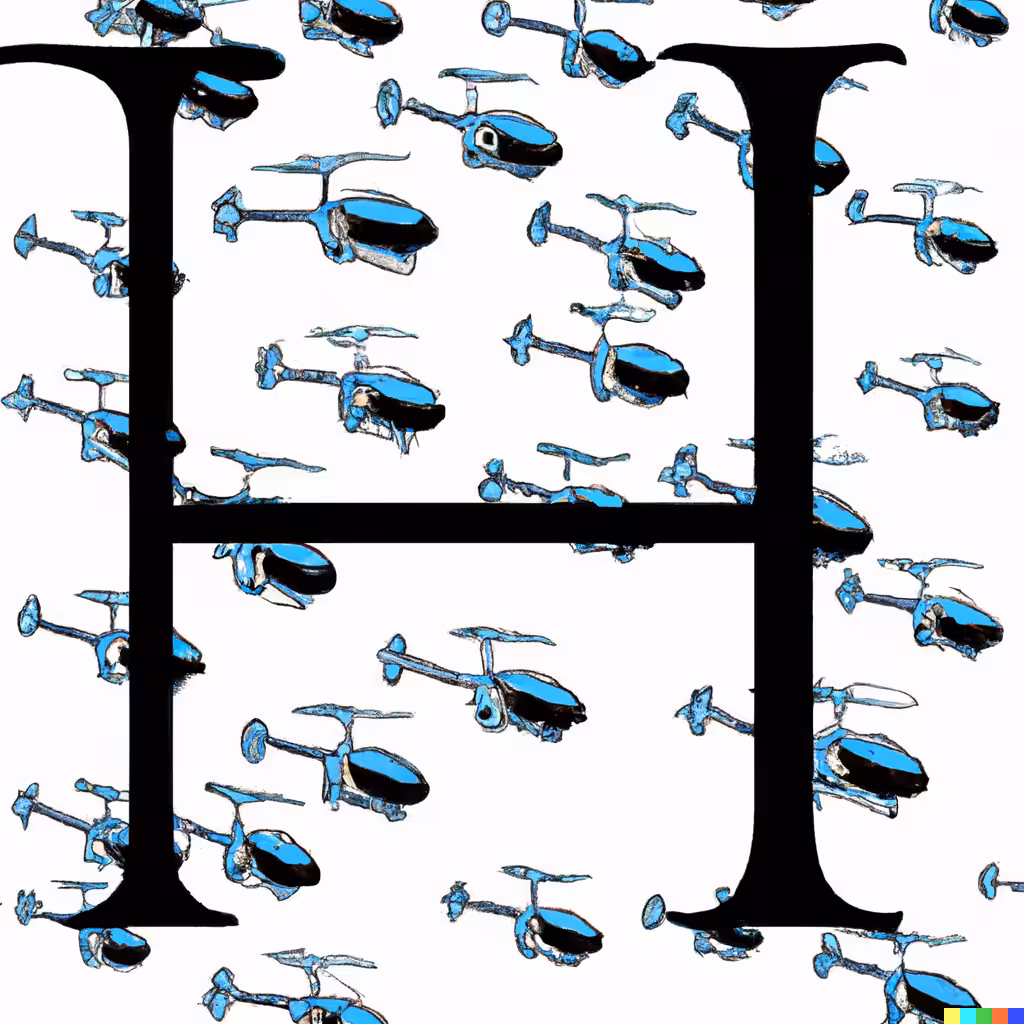 Letter H surrounded by Helicopters