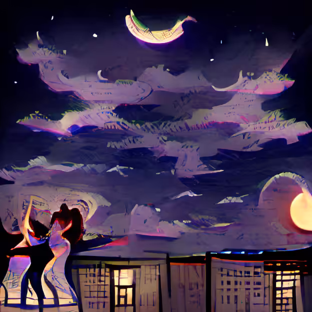Rooftop Dancing in Moonlight