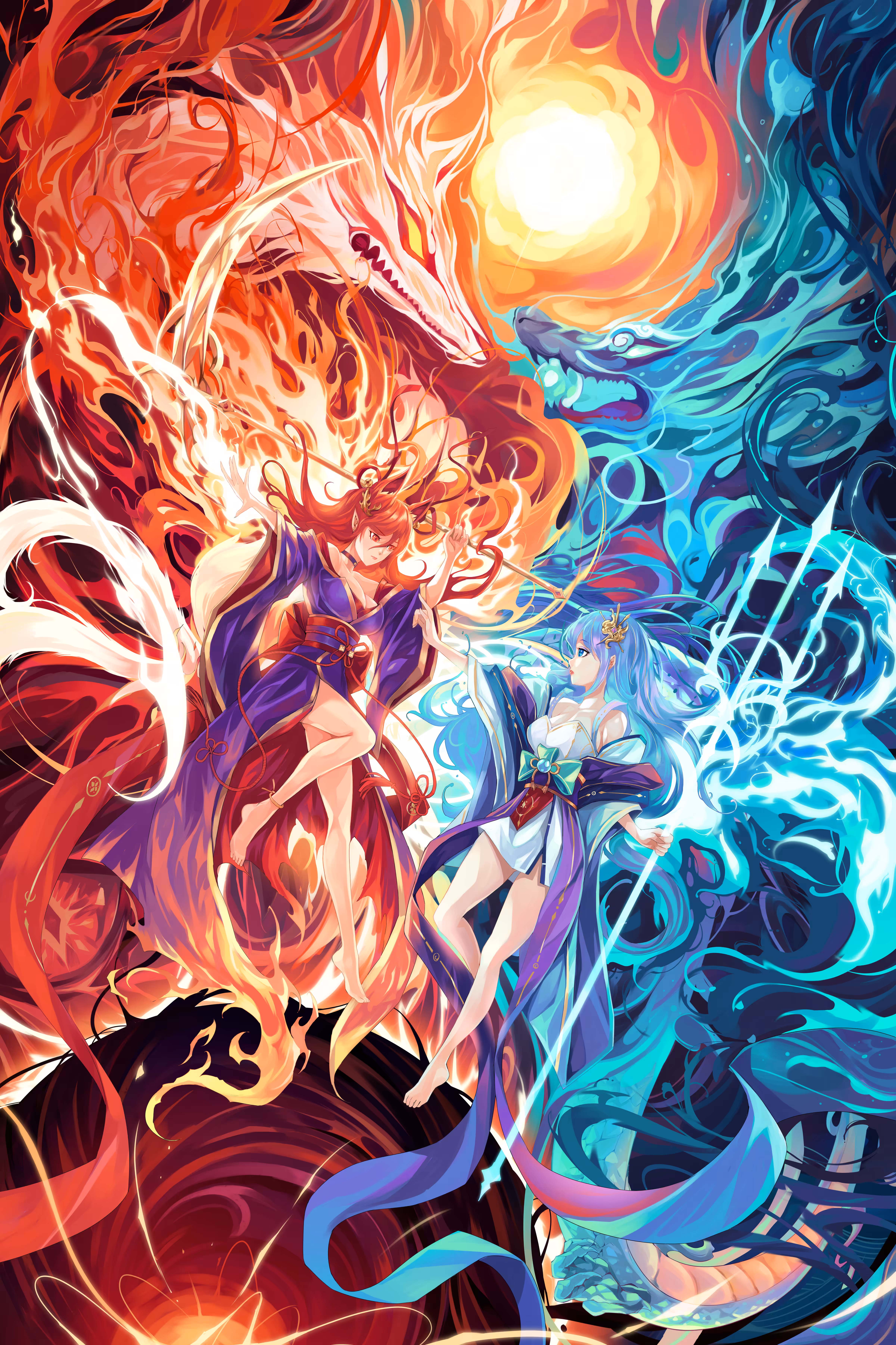 FIRE FOX vs WATER DRAGON