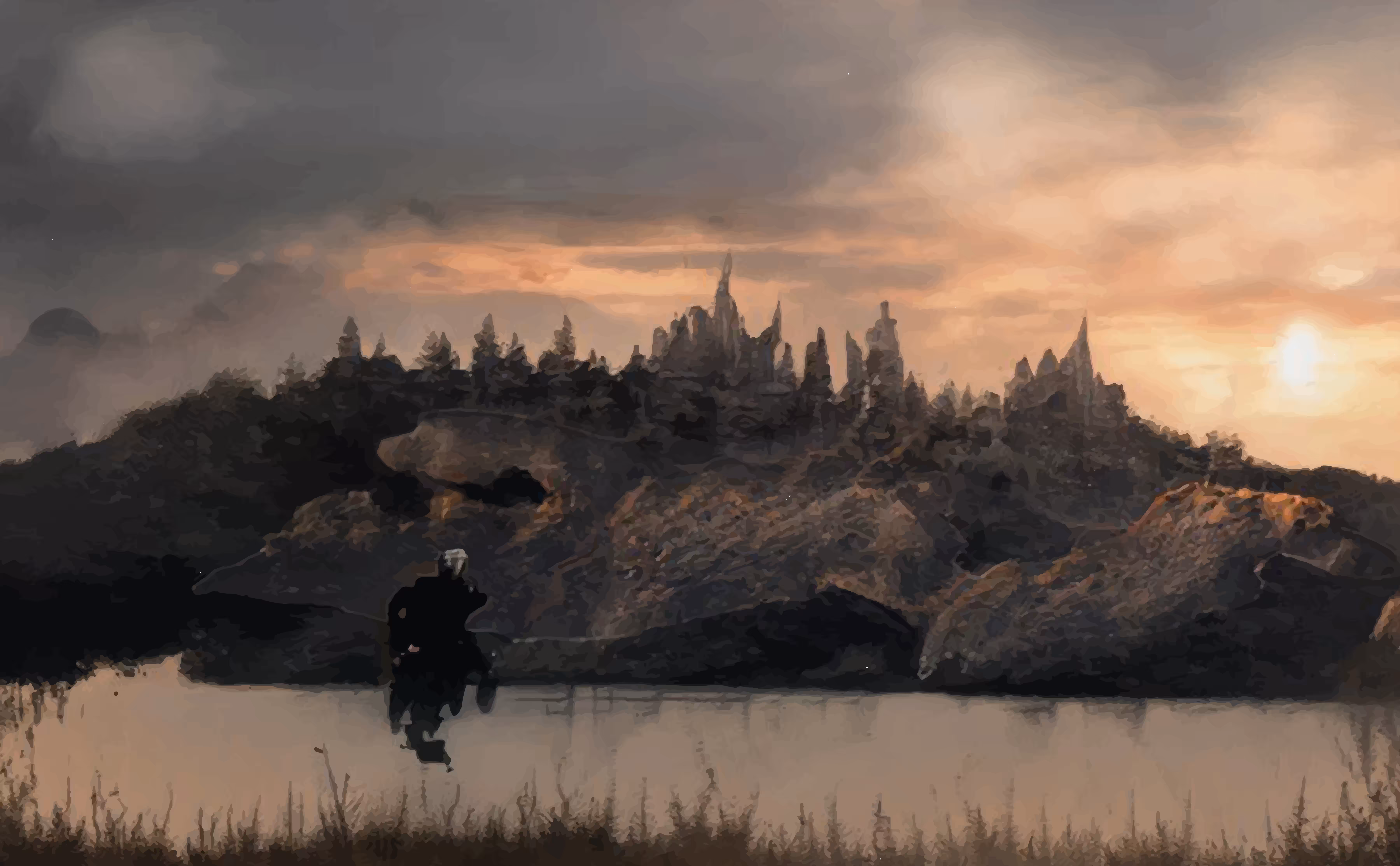 Below the castle