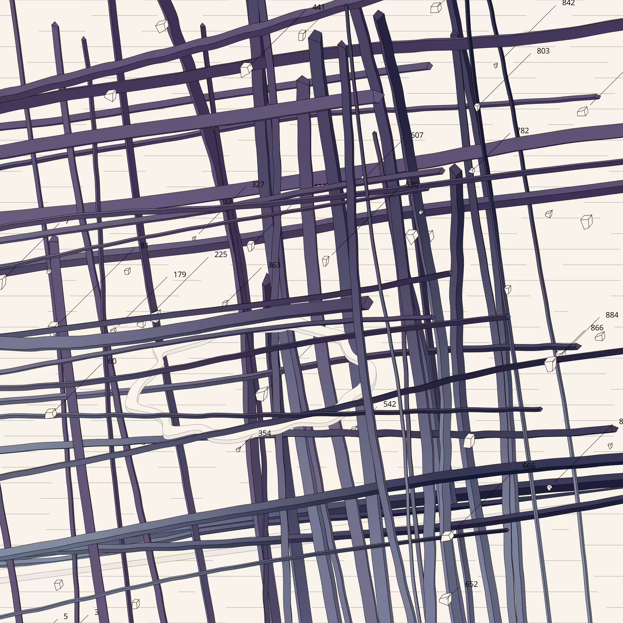 50 perpendicular latitudes #150