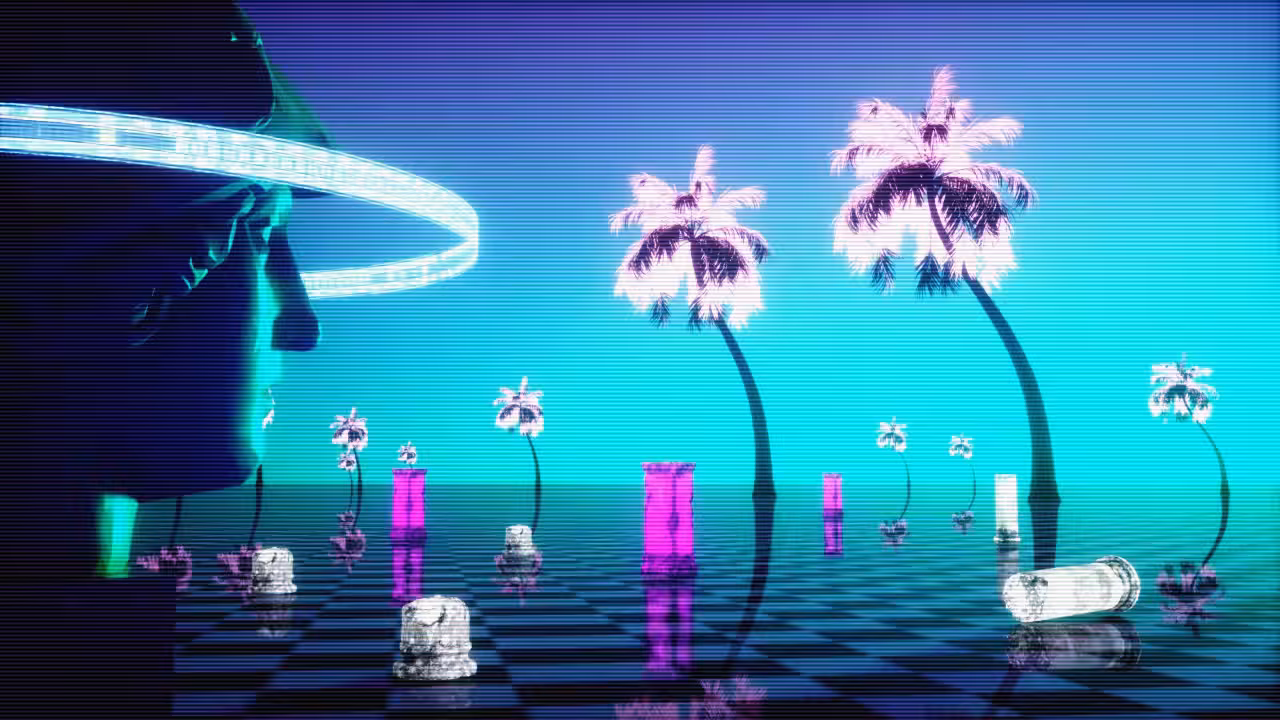 Vaporwave neon nostalgia