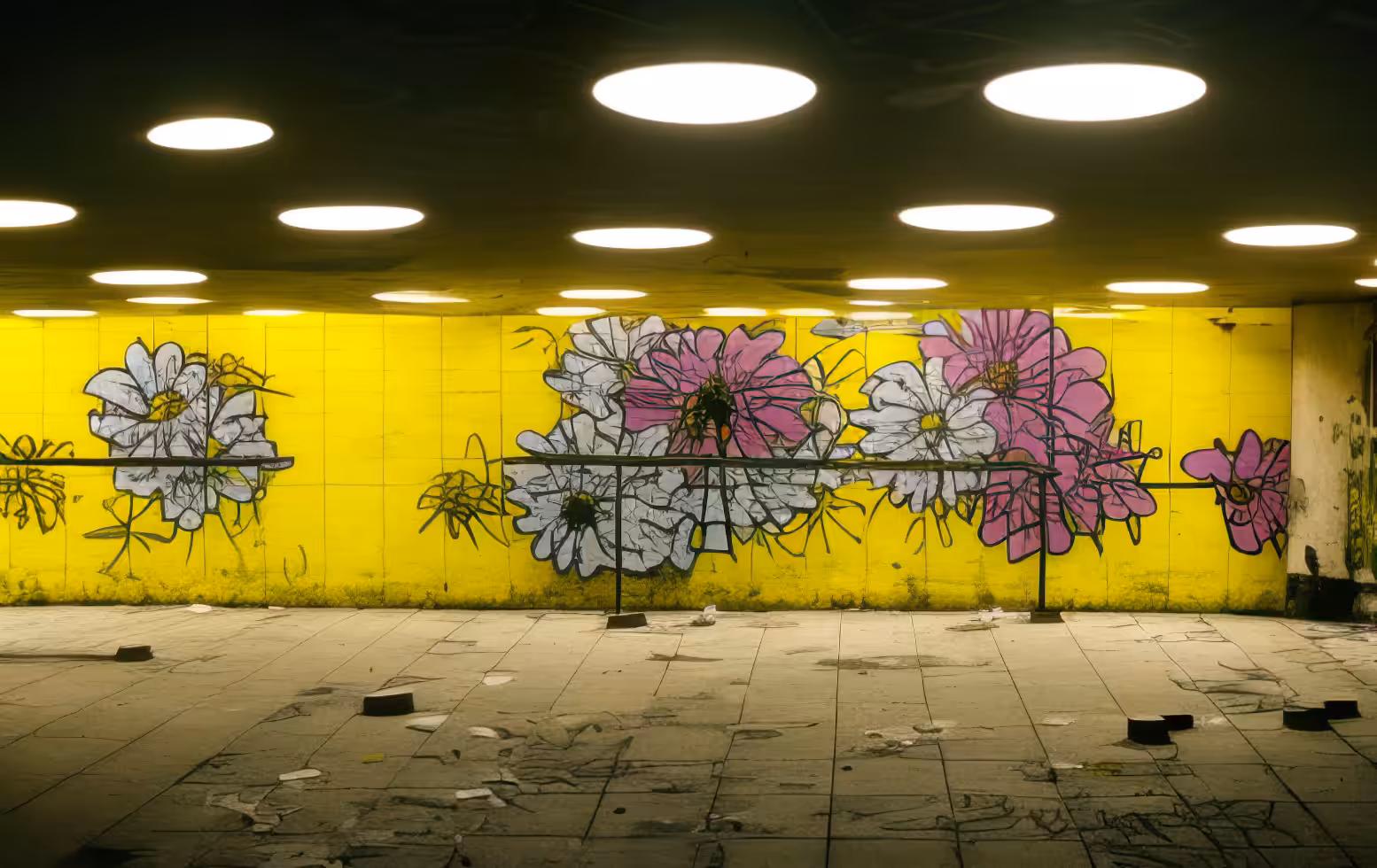 flowers on the walls