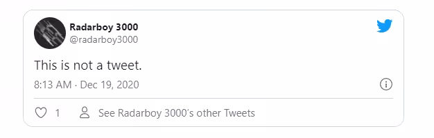 This is not a tweet