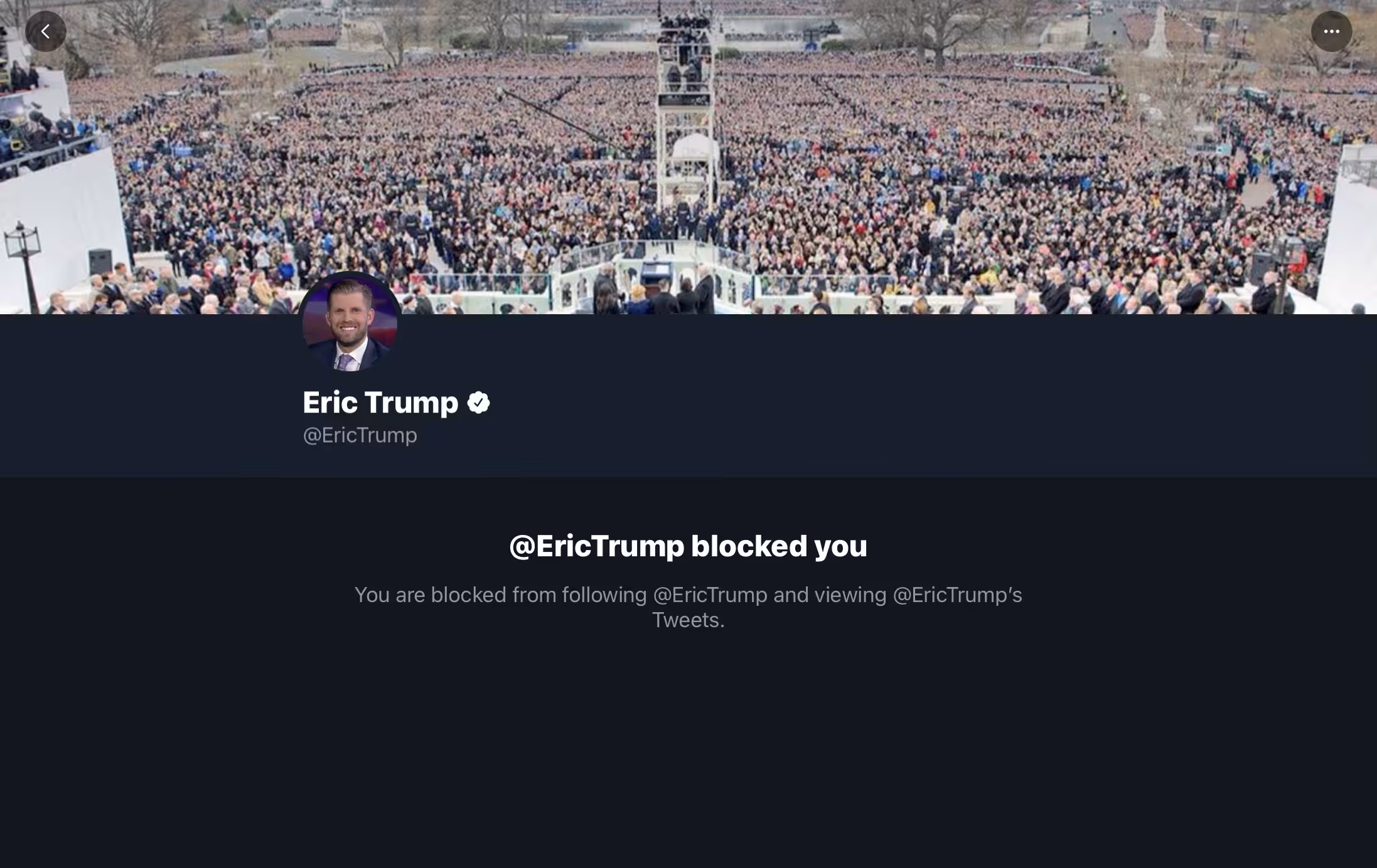Blocked by Eric Trump