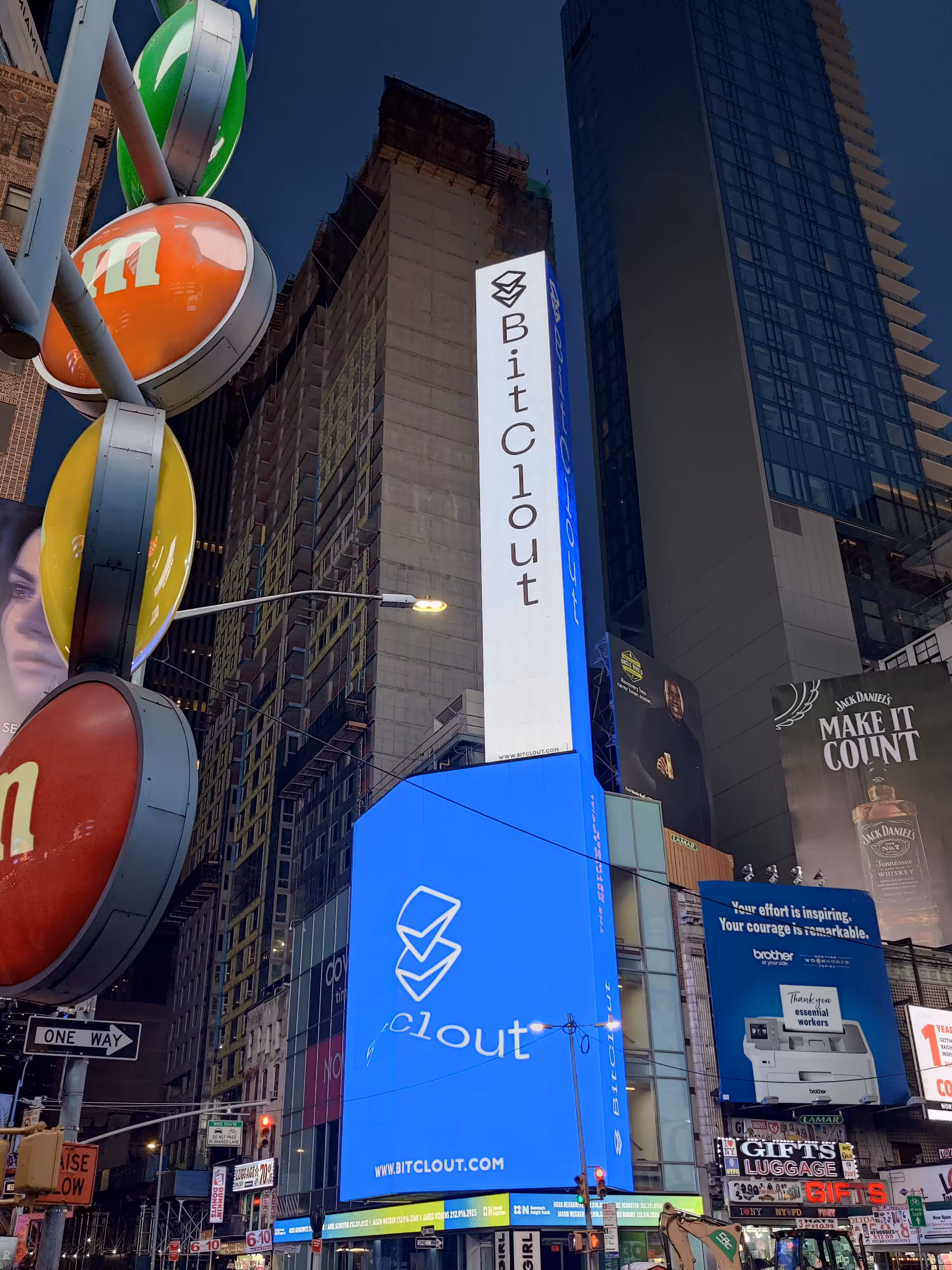 times square nyc bitclout 2021