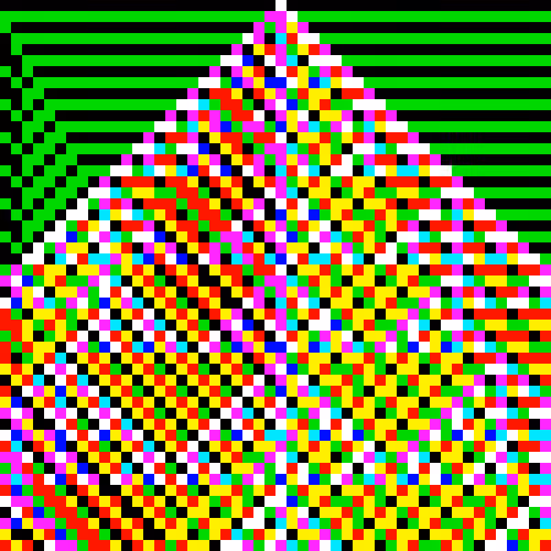 RGB Elementary Cellular Automaton #836