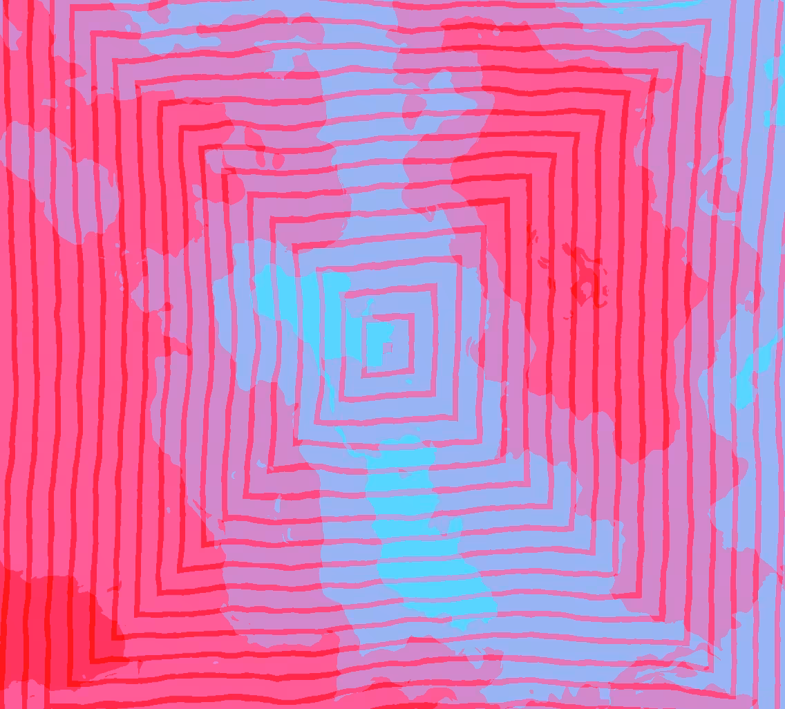 Blue Pink Square Corridor