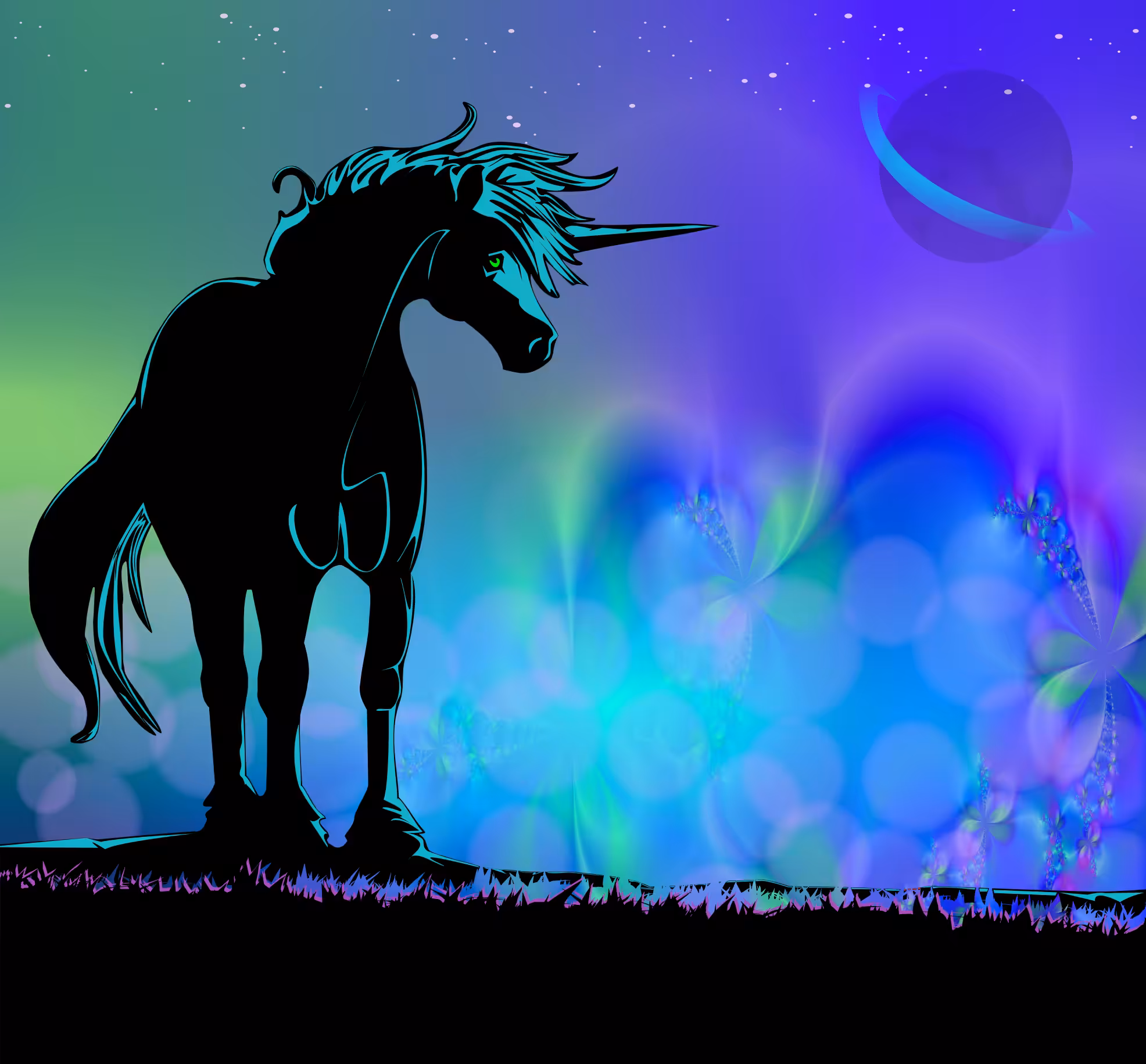 Blue Cosmic Unicorn