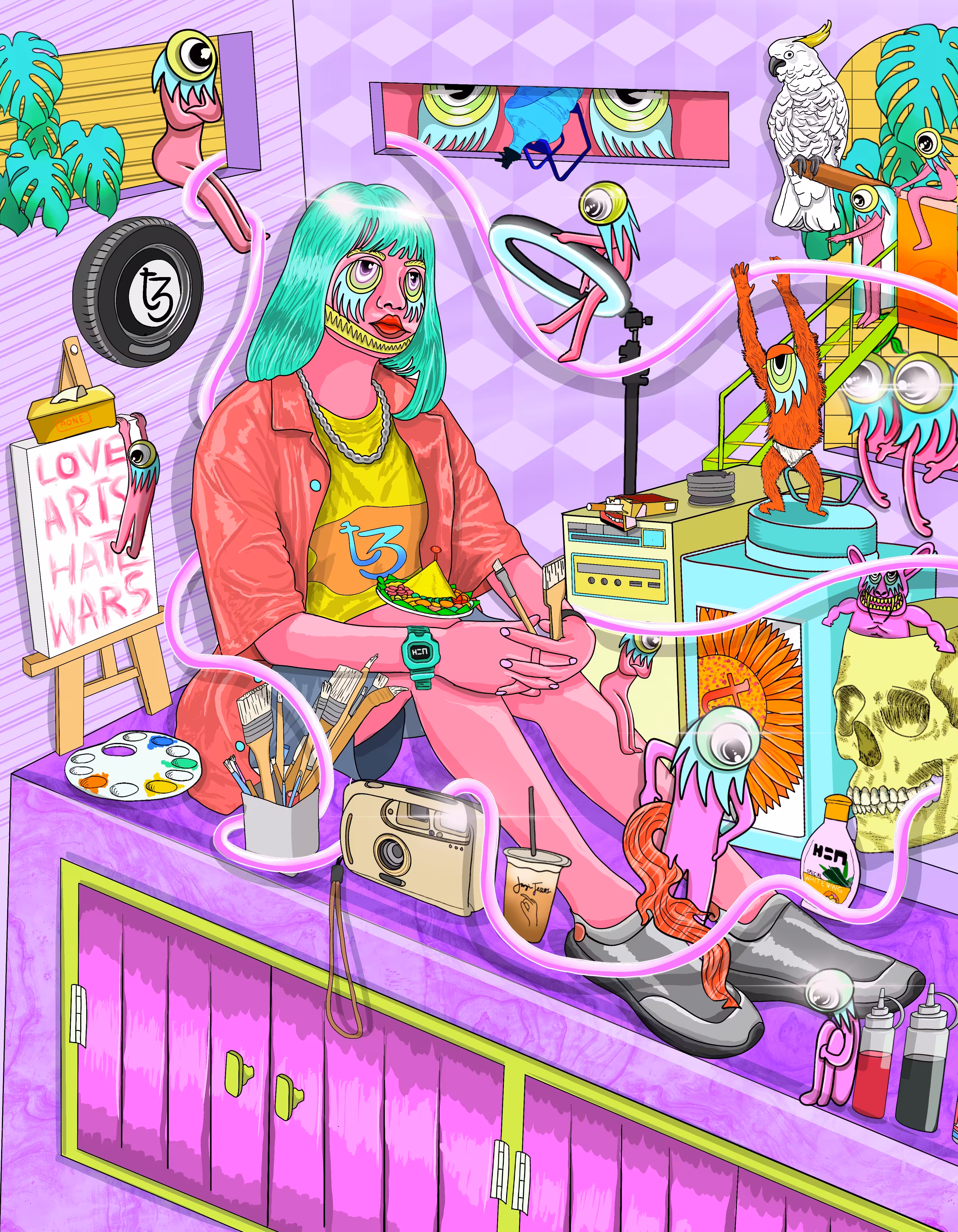 sitting painting overthinking
