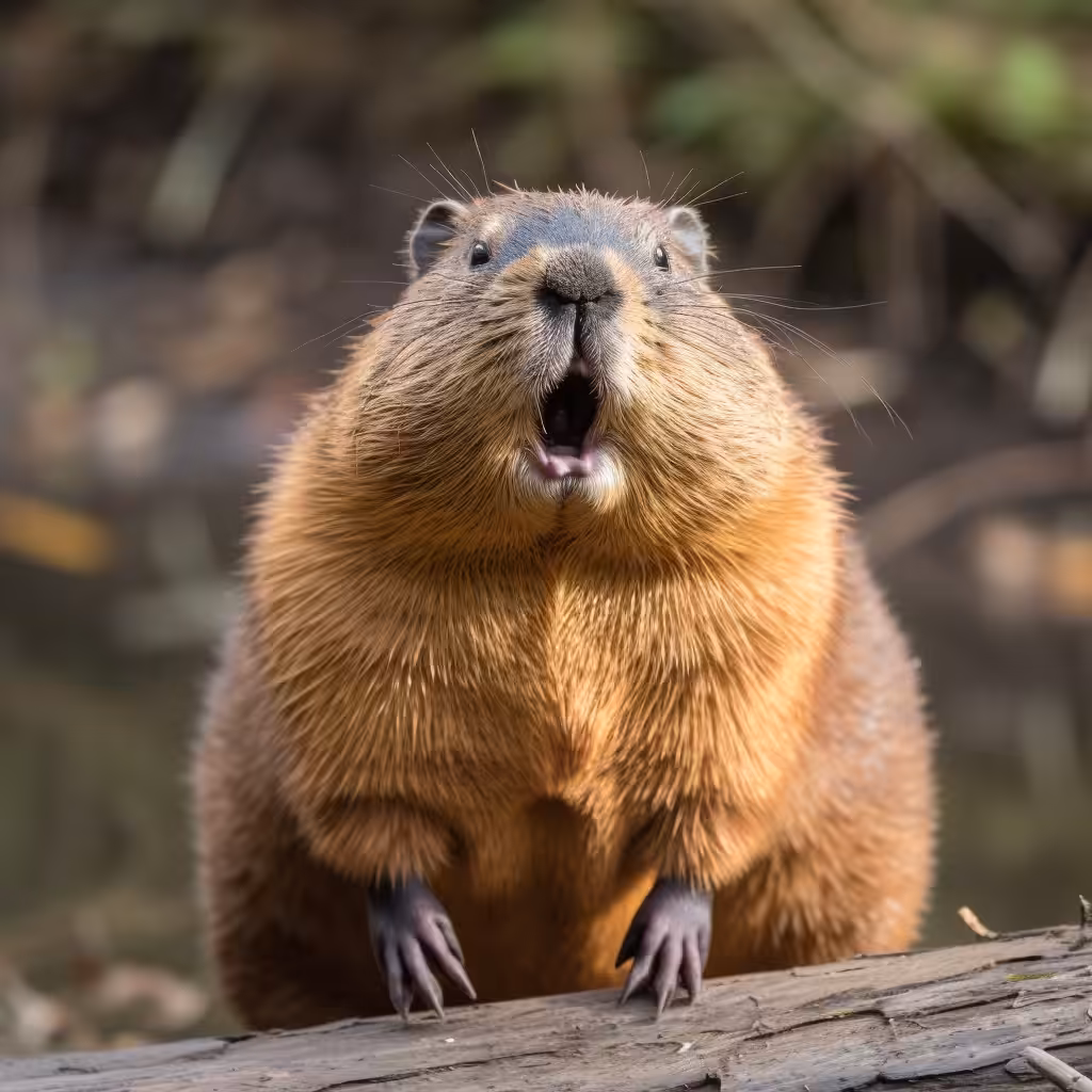 Fat beaver in shock