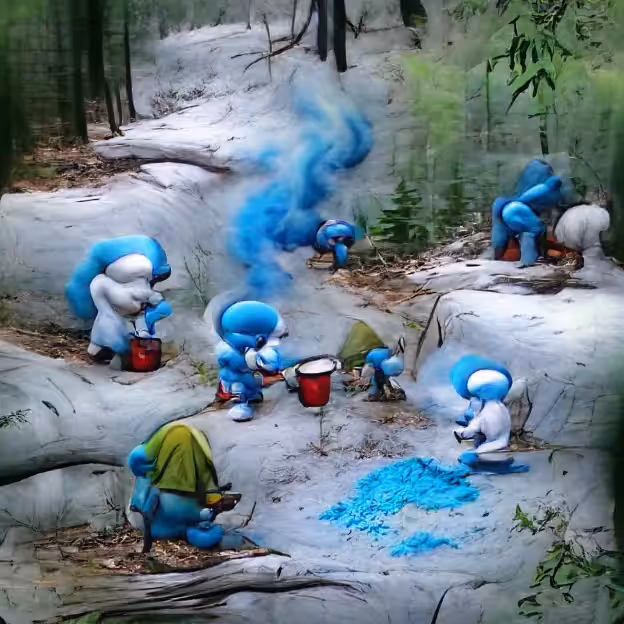 Smurfs making meth in the forest