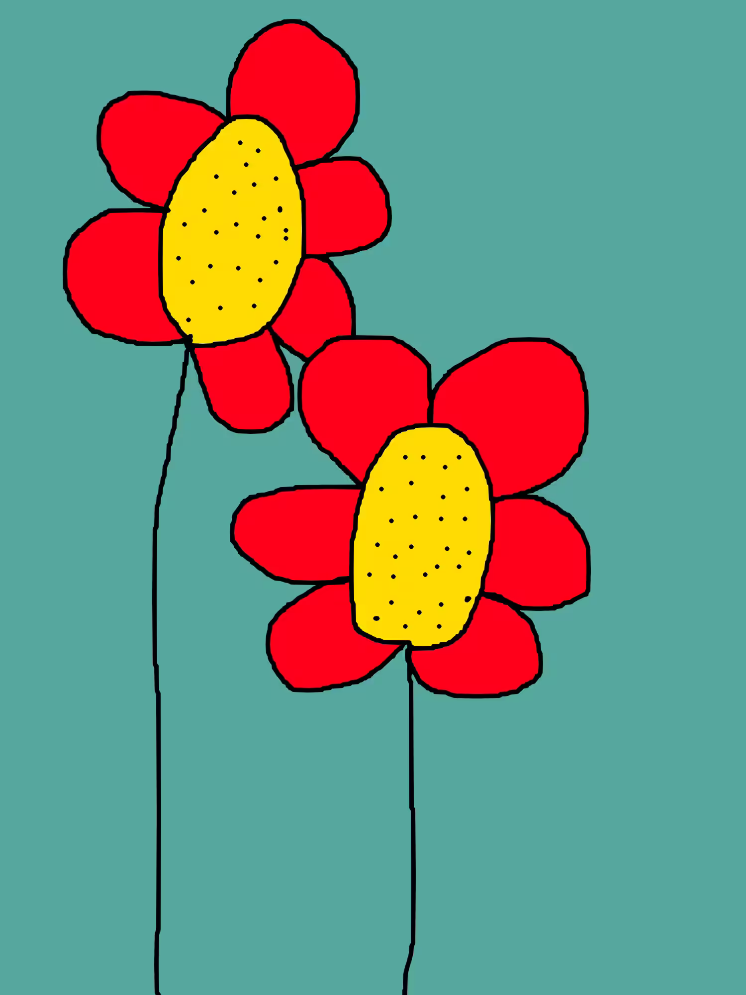 Two red flowers