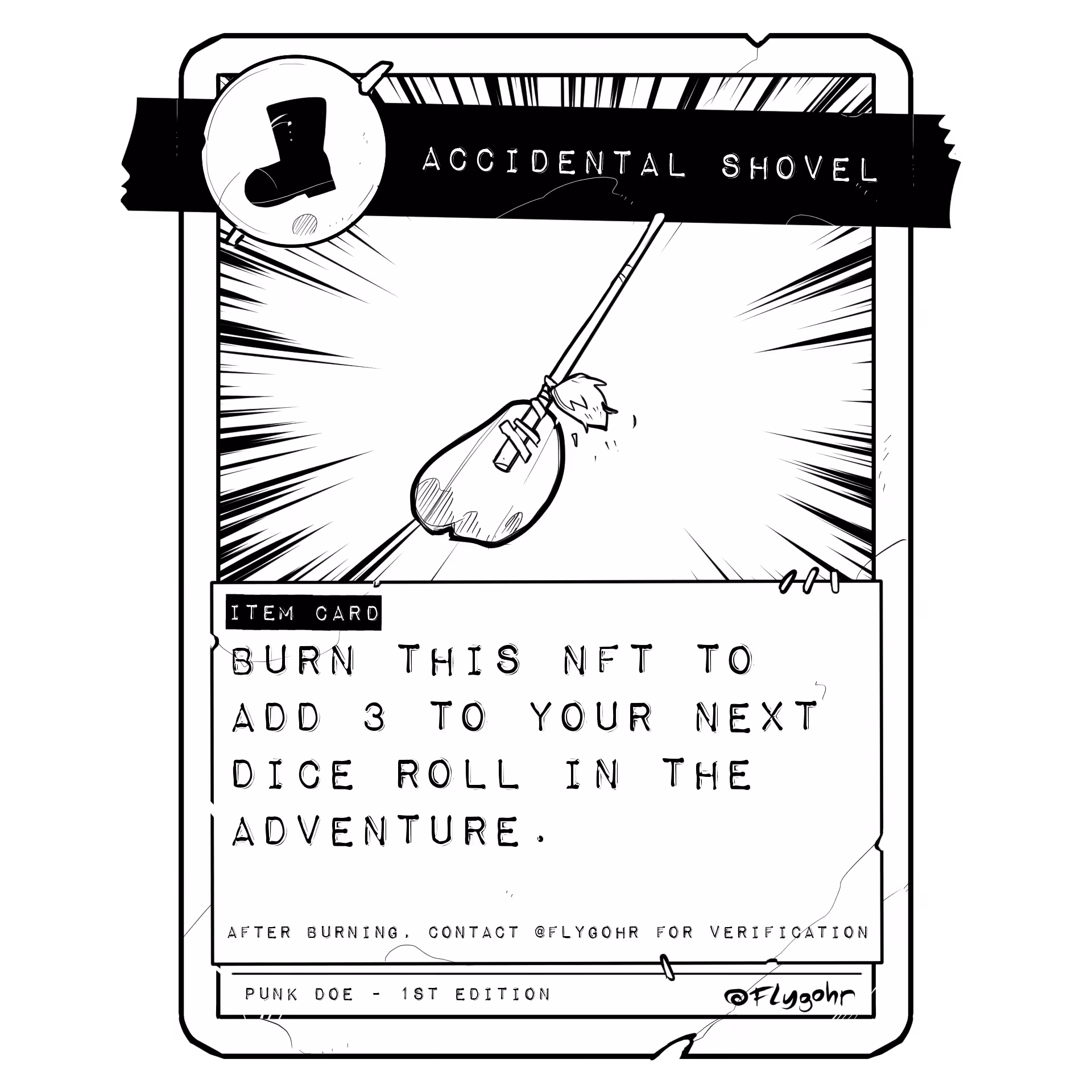 ACCIDENTAL SHOVEL | Original Item Card | 1st ED.