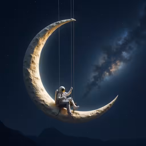 Astronaute swinging on the moon 👨‍🚀🌙