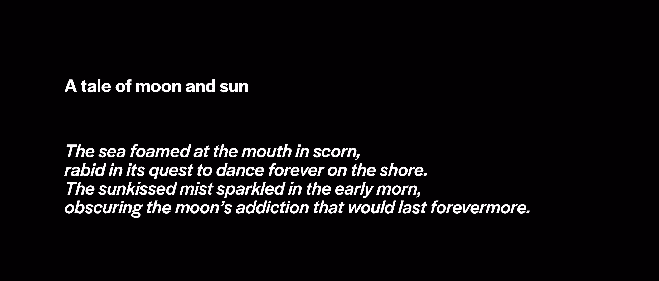 ☉ 𝘼 𝙩𝙖𝙡𝙚 𝙤𝙛 𝙢𝙤𝙤𝙣 𝙖𝙣𝙙 𝙨𝙪𝙣