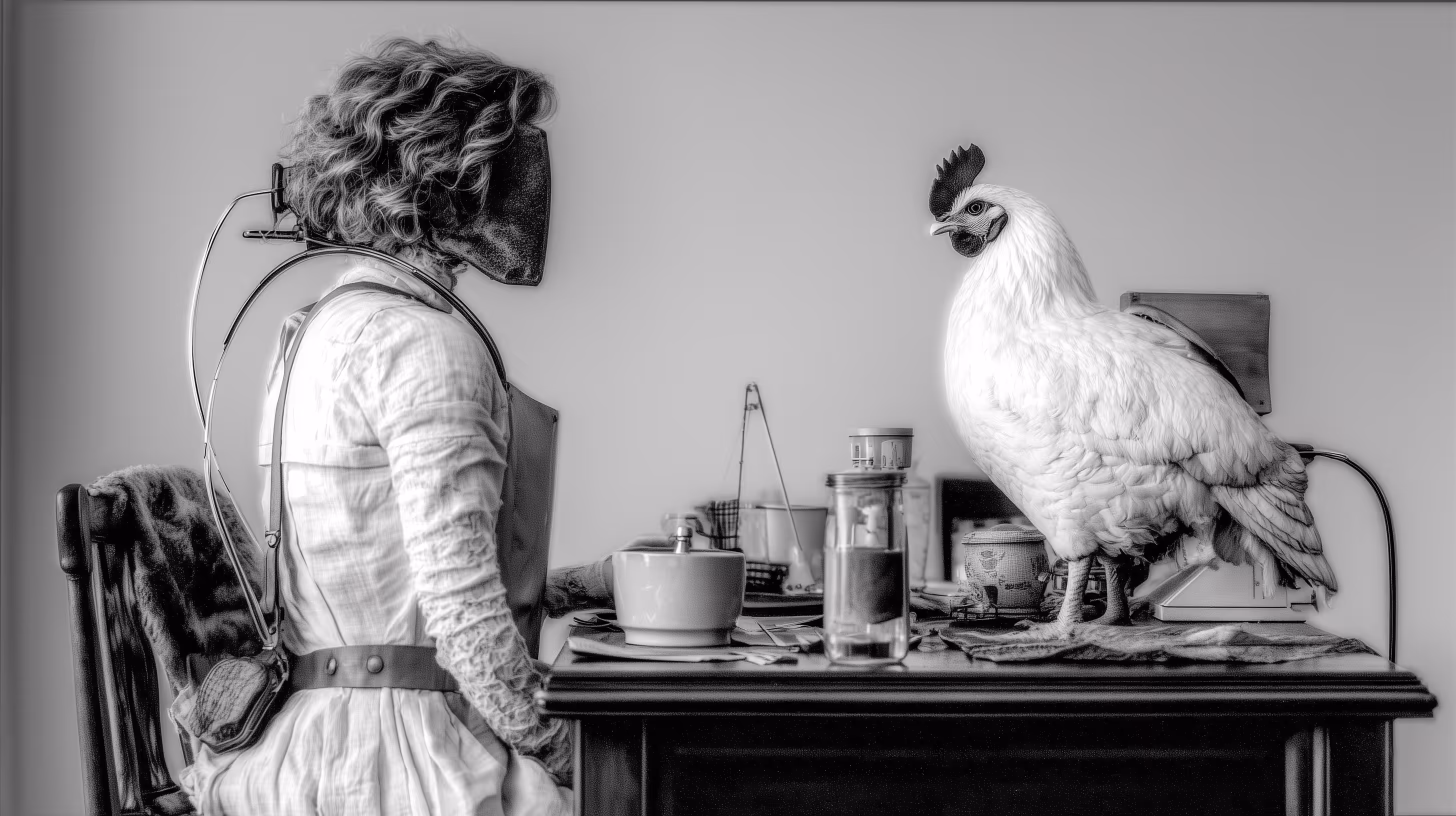 A girl and her chicken