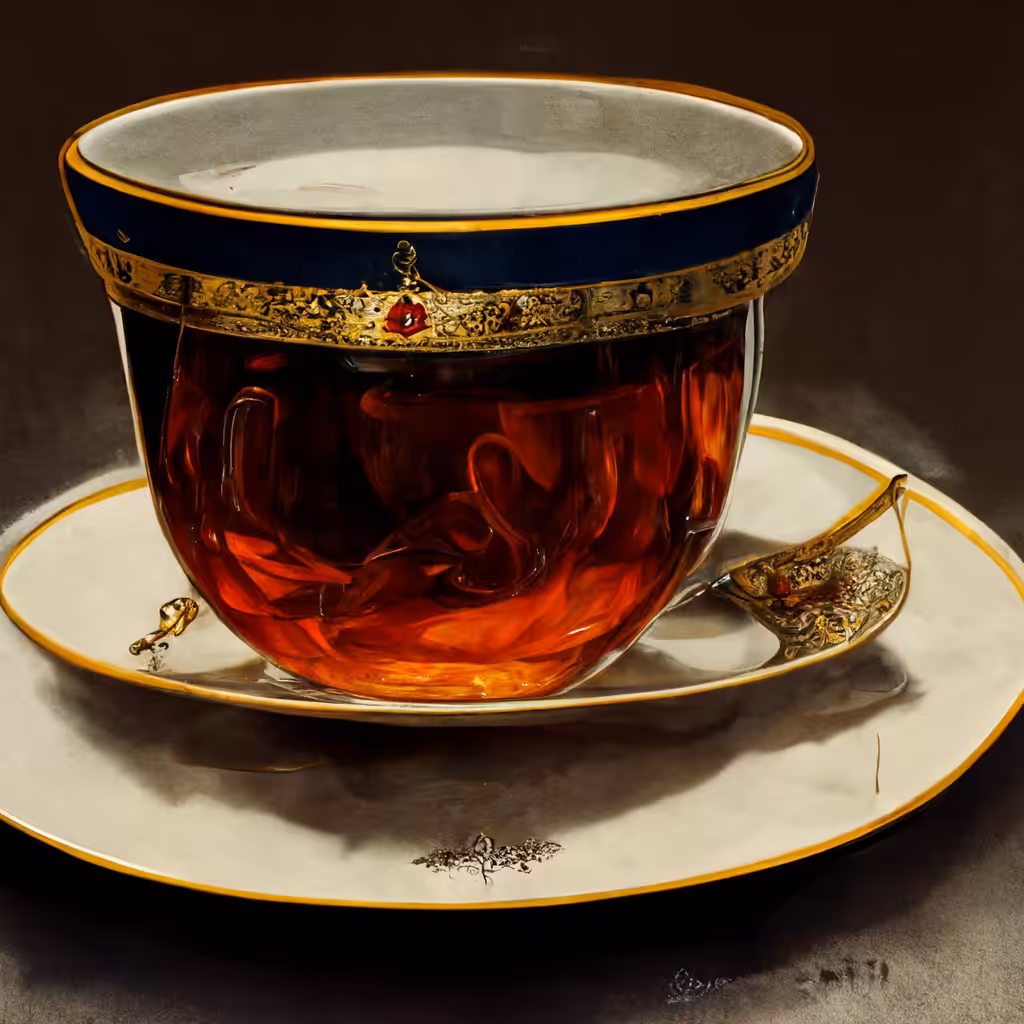 glass cup with a golden rim stolen from the bellevue palace
