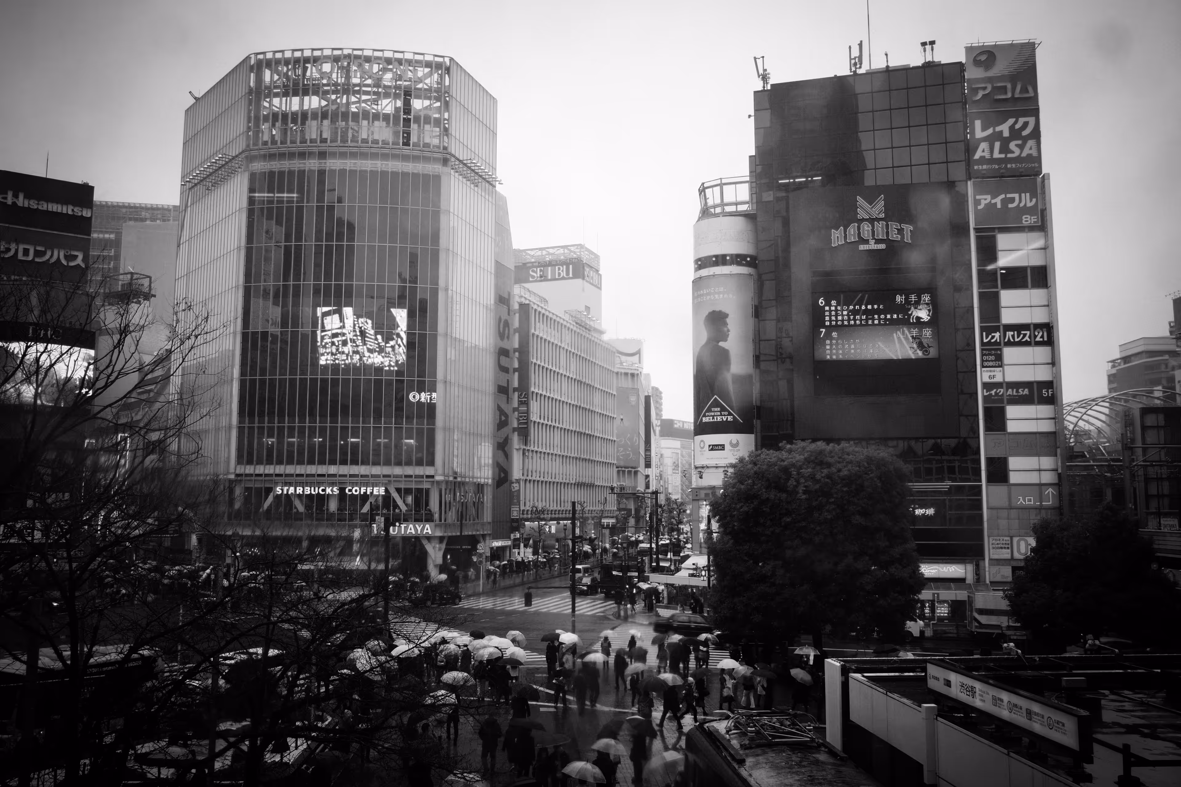Shibuya in the rain