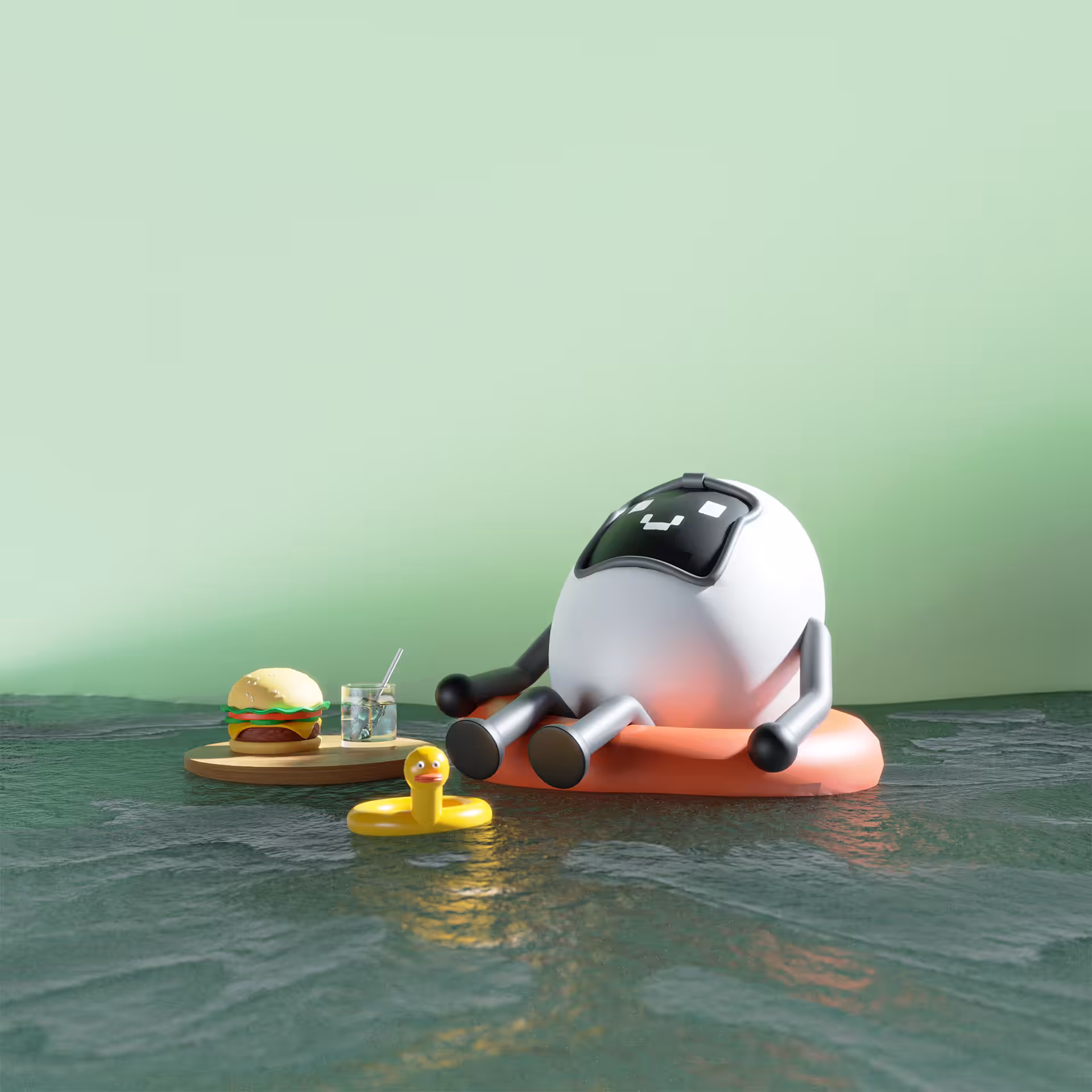 ππ¦π’'s chillin at the pool with his burger and soda
