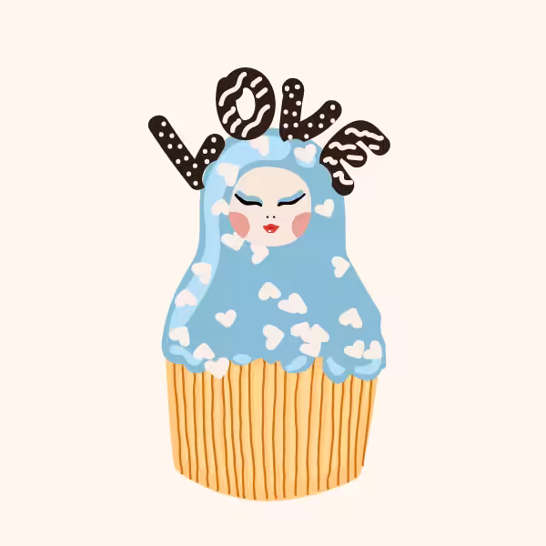 Cute Matryoshka Doll Cupcake Series #12