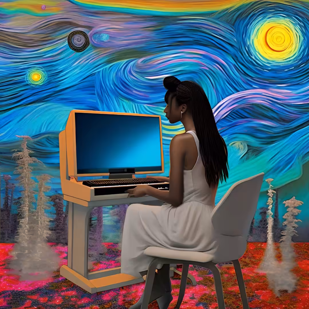 Kenia prompting Van Gogh's Starry Dream