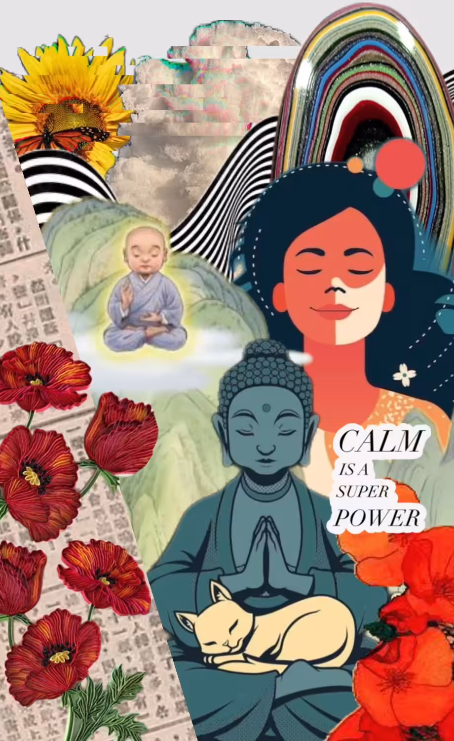 Collage art: Meditation lover 