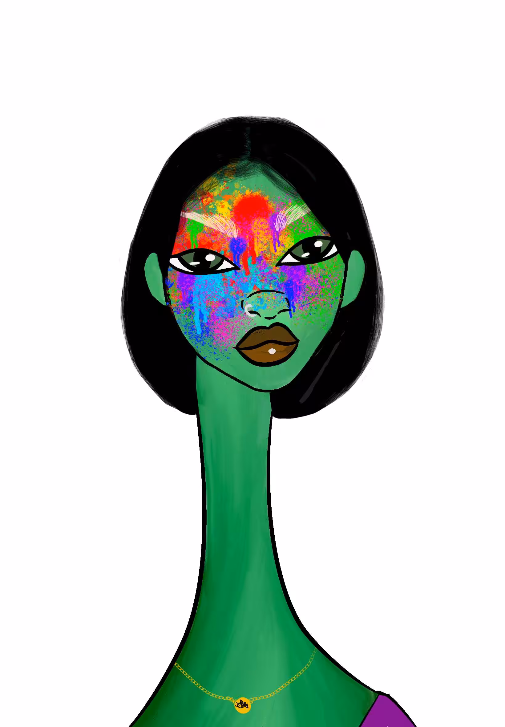 Long Neckie Lady #3043