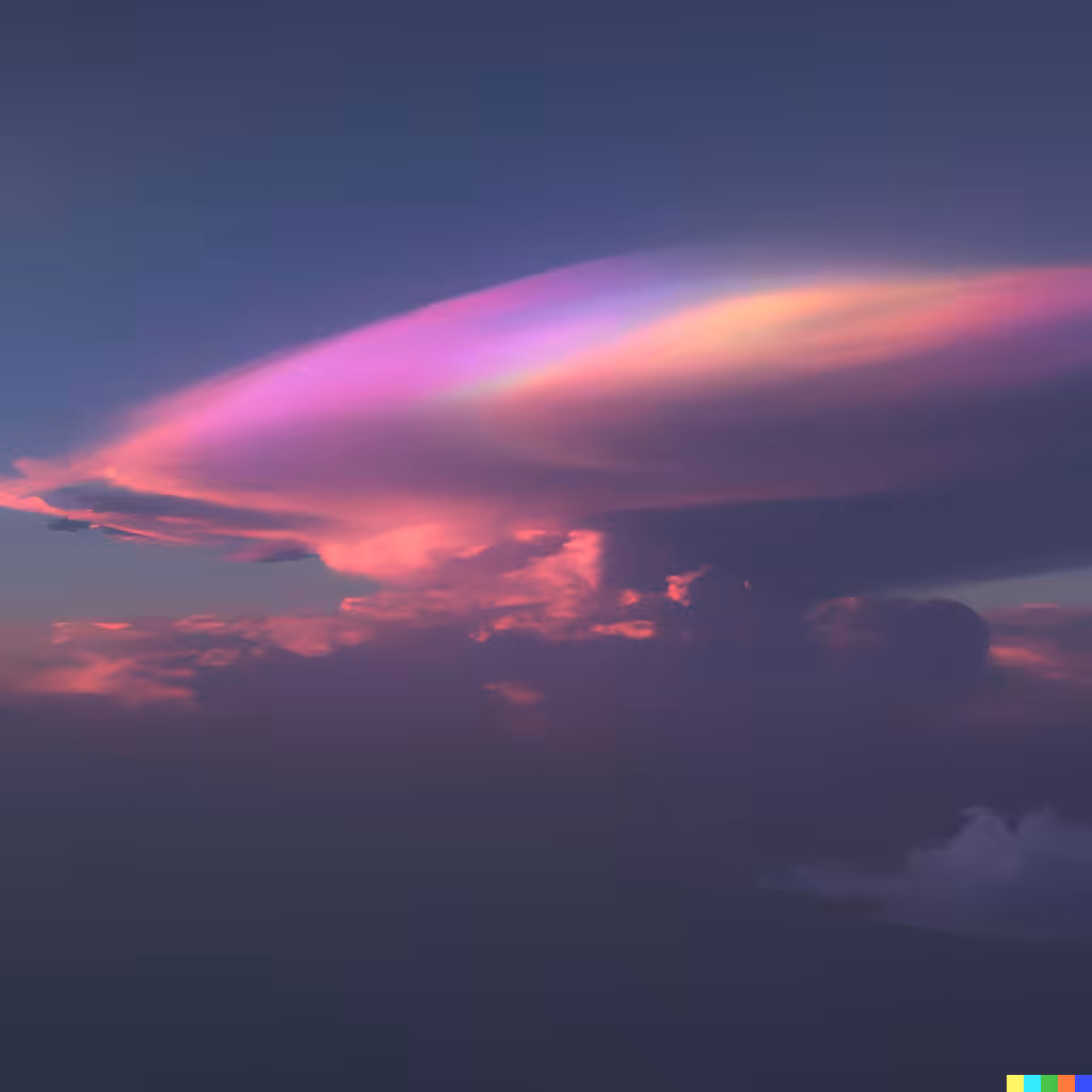 ☁️ 40 - a sunset with iridescent pyrocumulonimbus cloud 