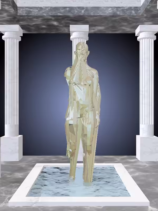HeavenComputer: The Fragmented Jumping Olive Rust Woman #4834