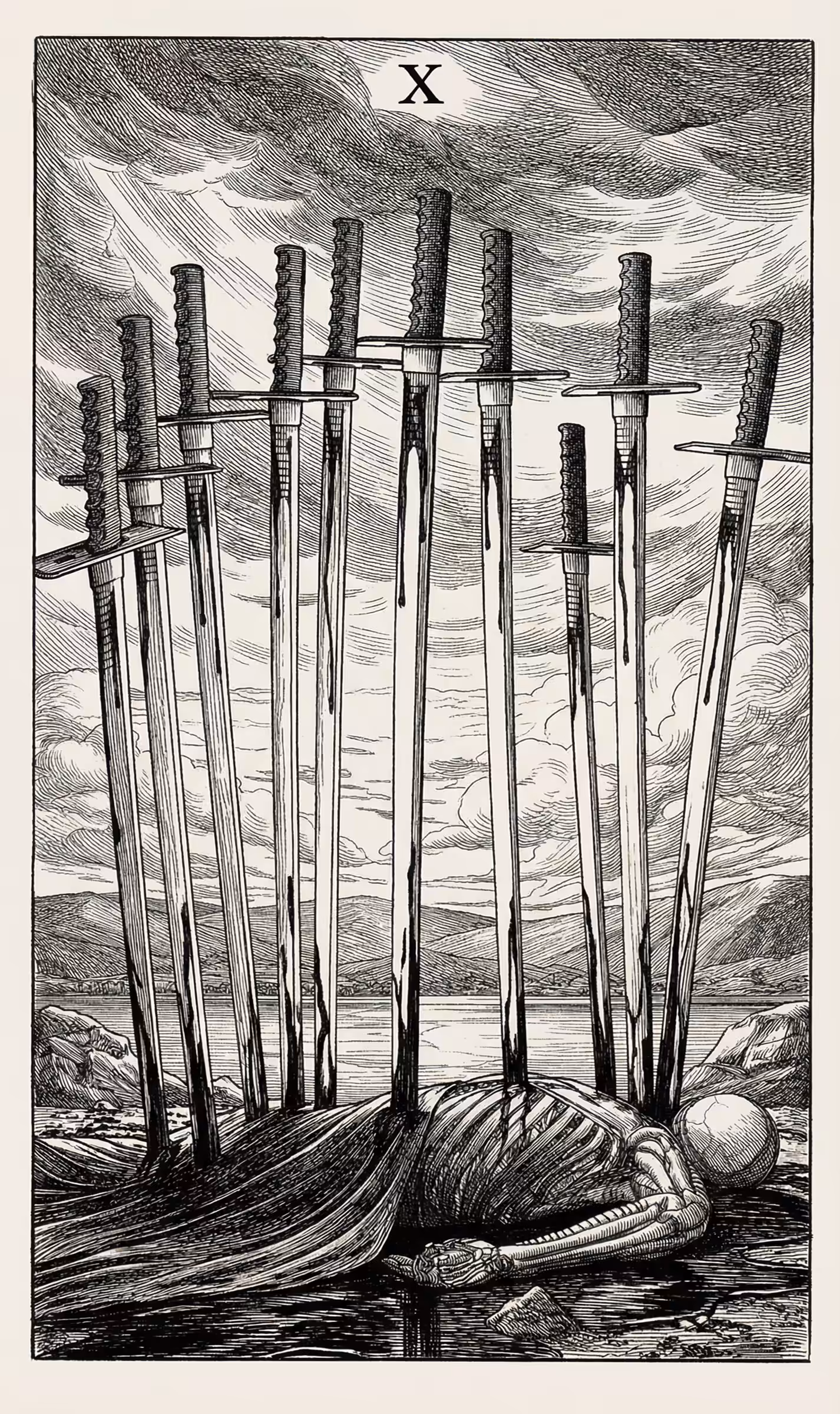 10 of Swords — Litho